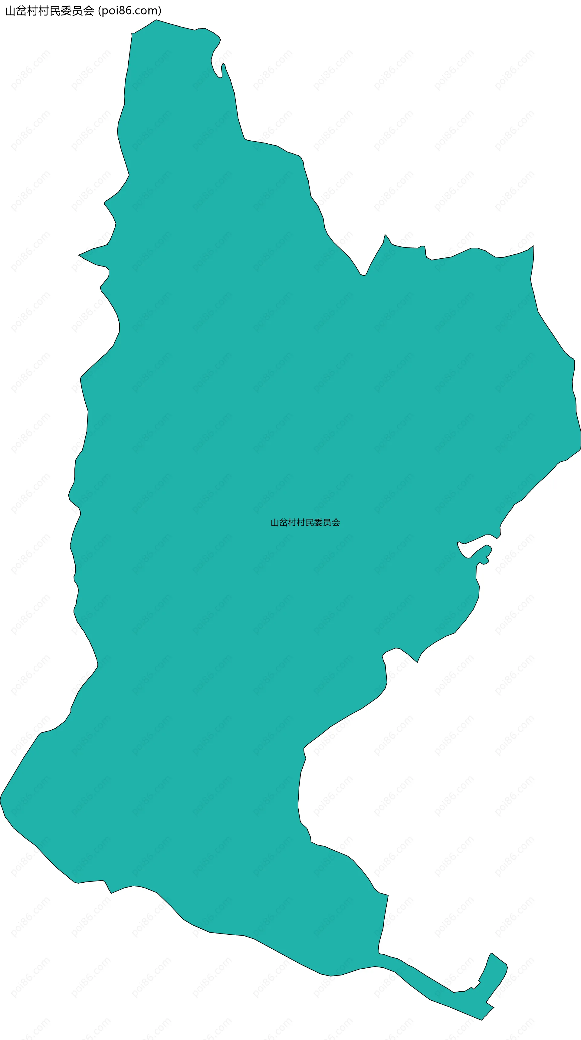 山岔村村民委员会边界地图