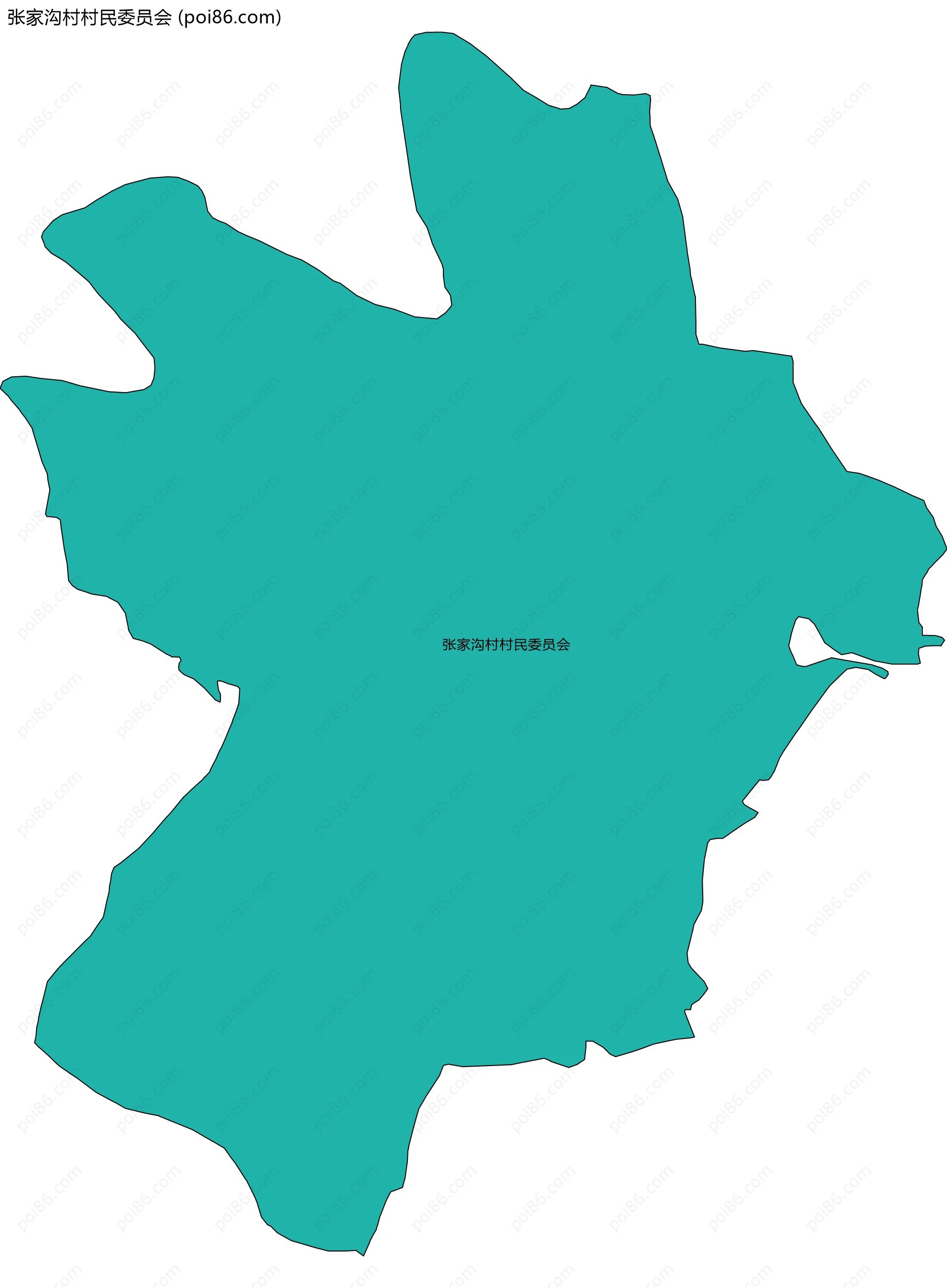 张家沟村村民委员会边界地图