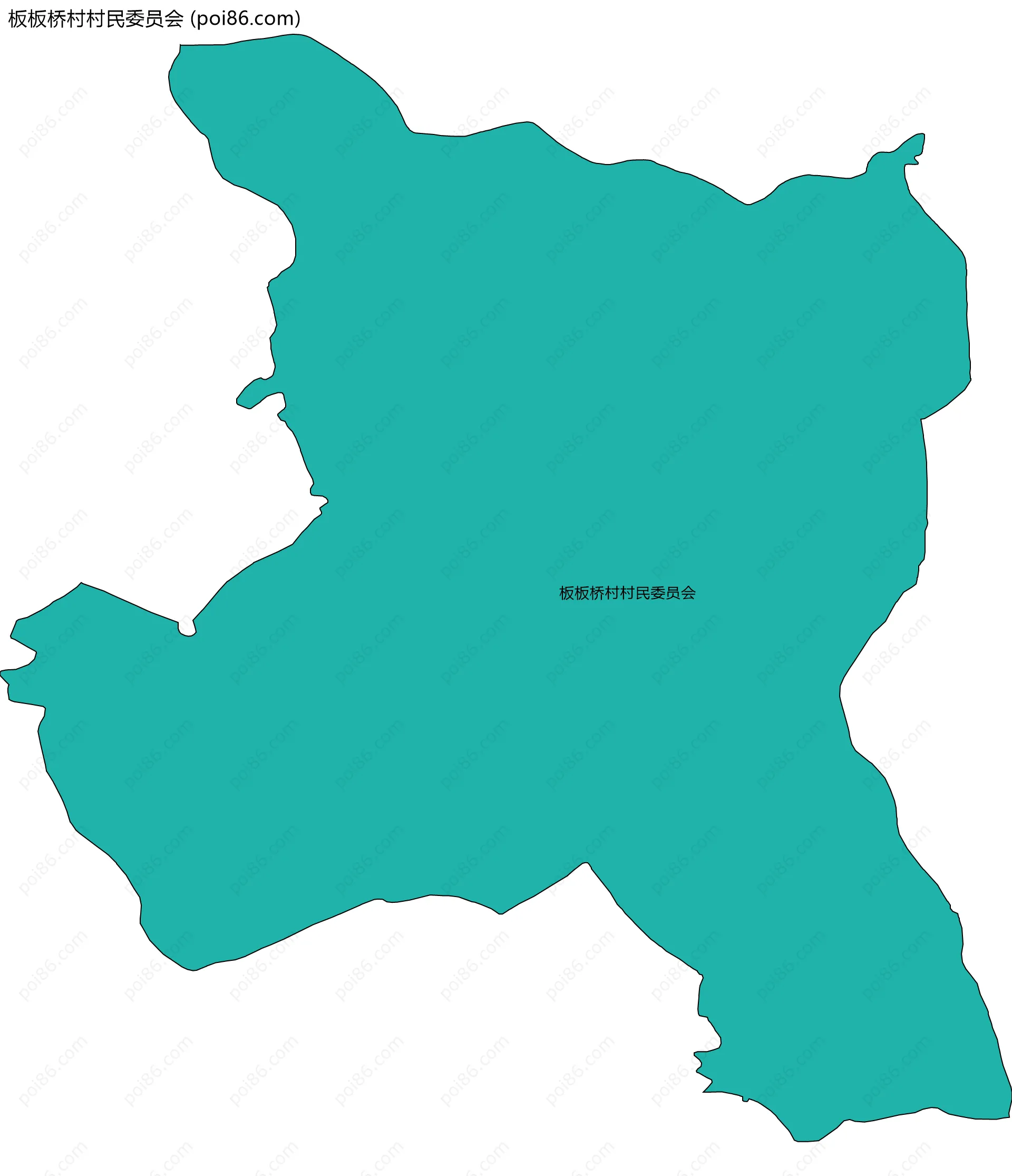 板板桥村村民委员会边界地图