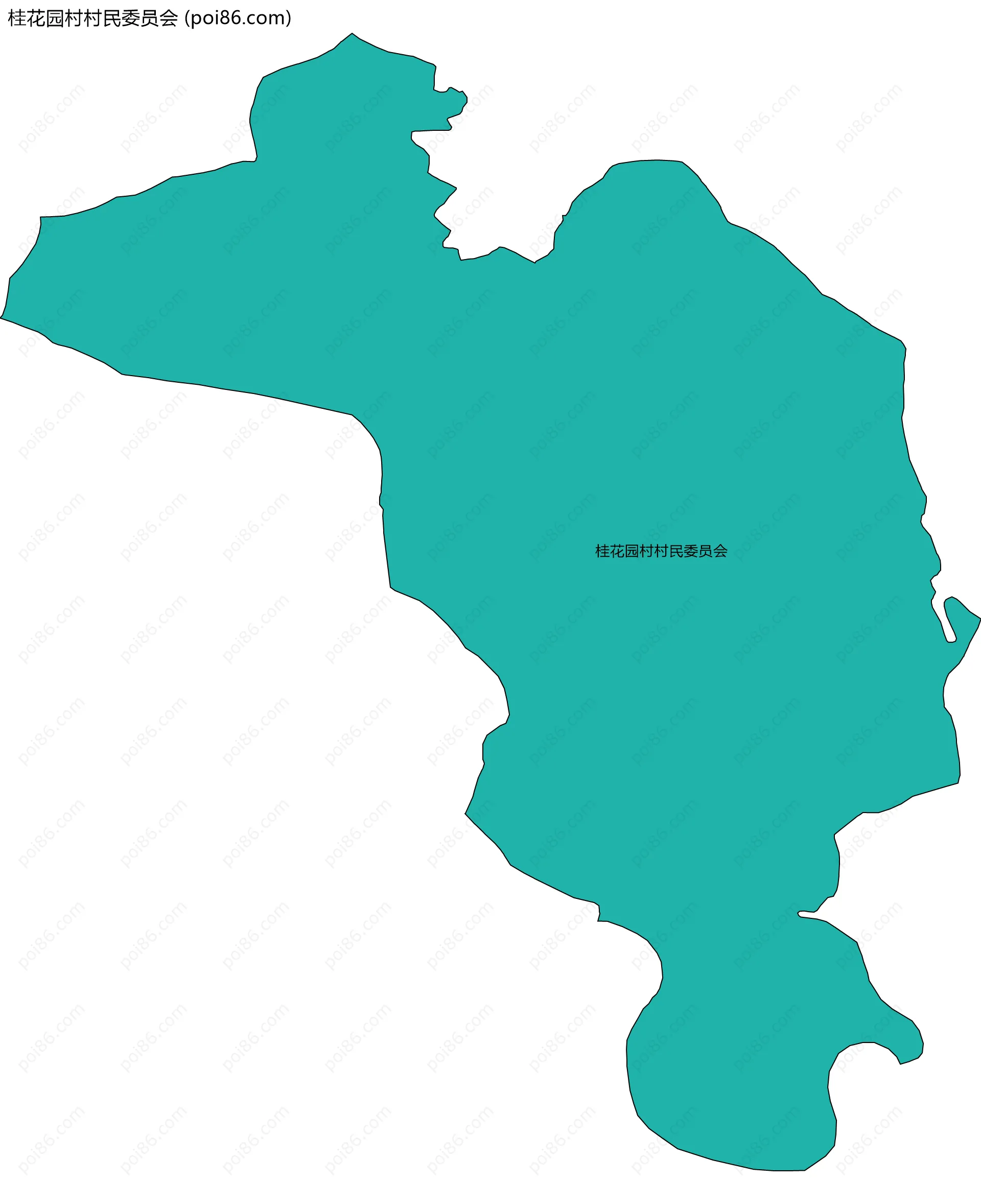 桂花园村村民委员会边界地图