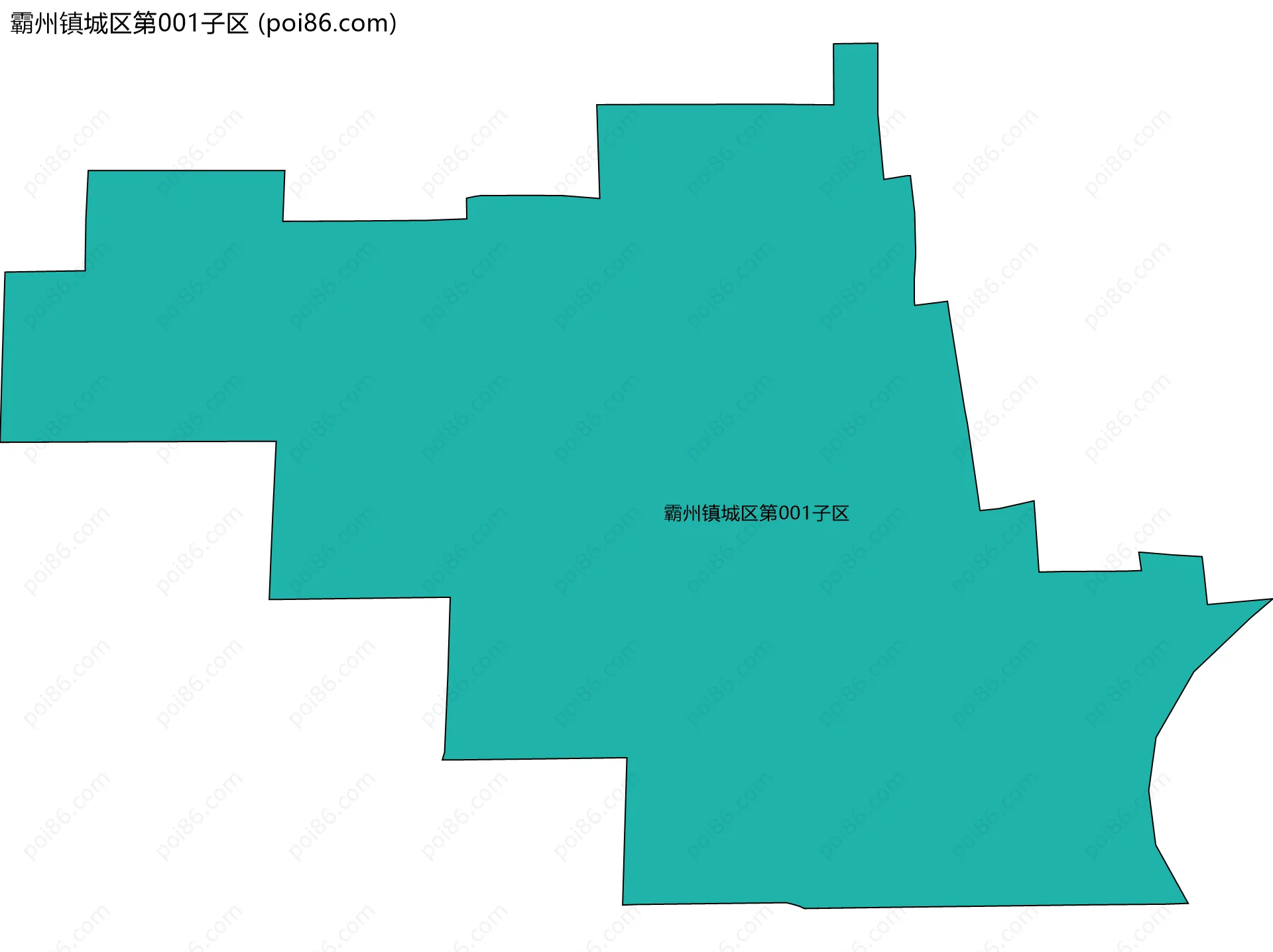 霸州镇城区第001子区边界地图