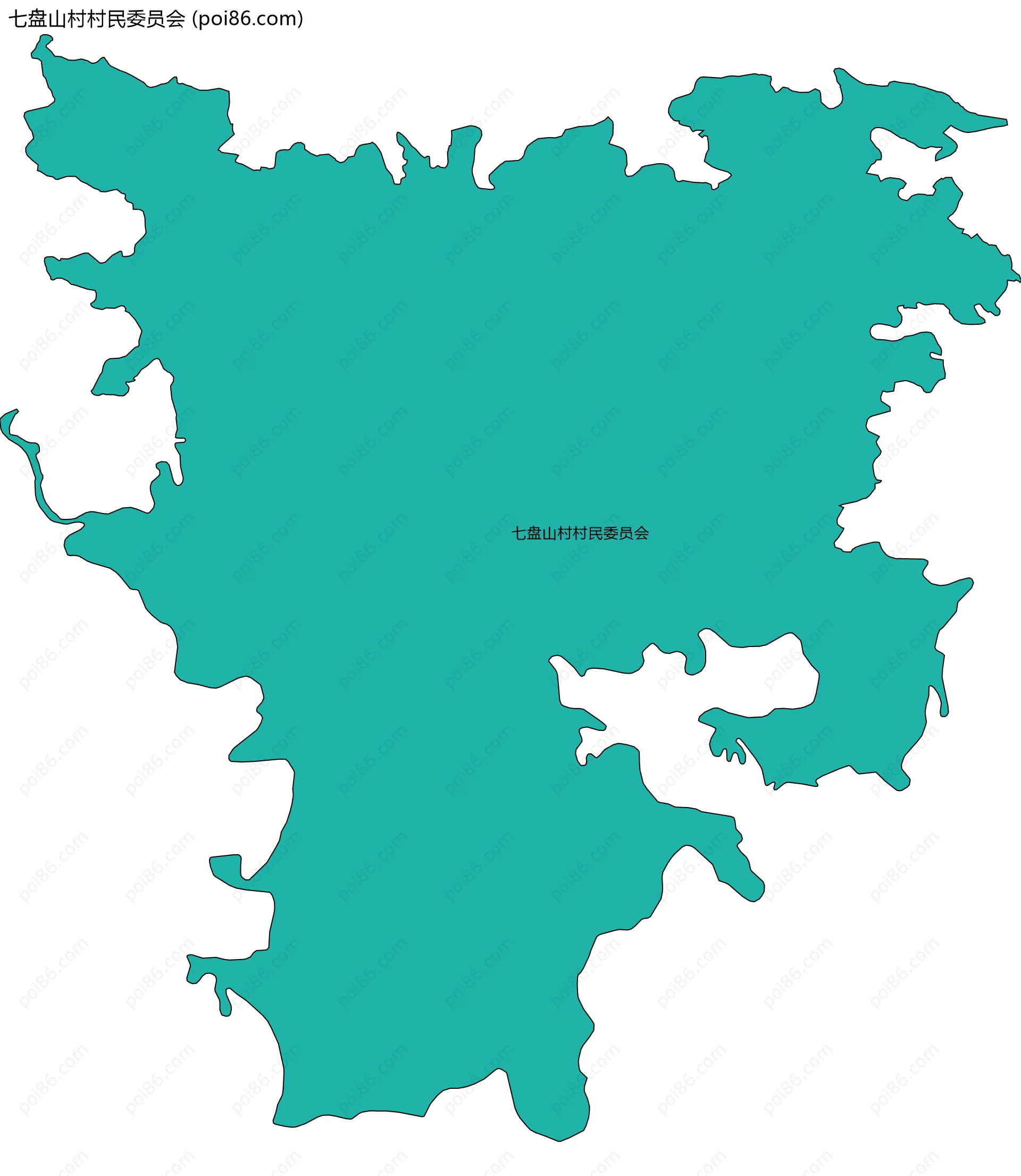 七盘山村村民委员会边界地图