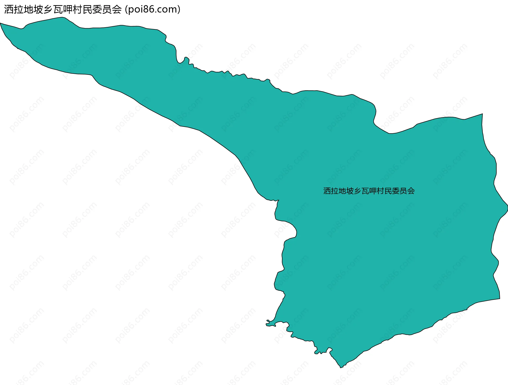 洒拉地坡乡瓦呷村民委员会边界地图