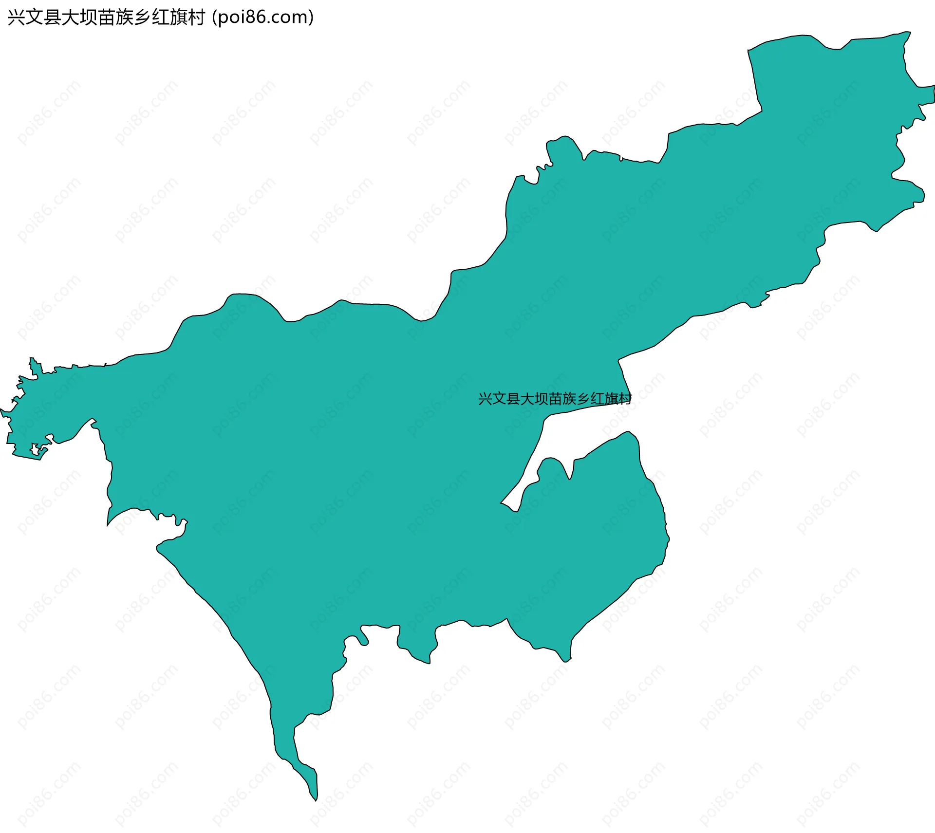 兴文县大坝苗族乡红旗村边界地图