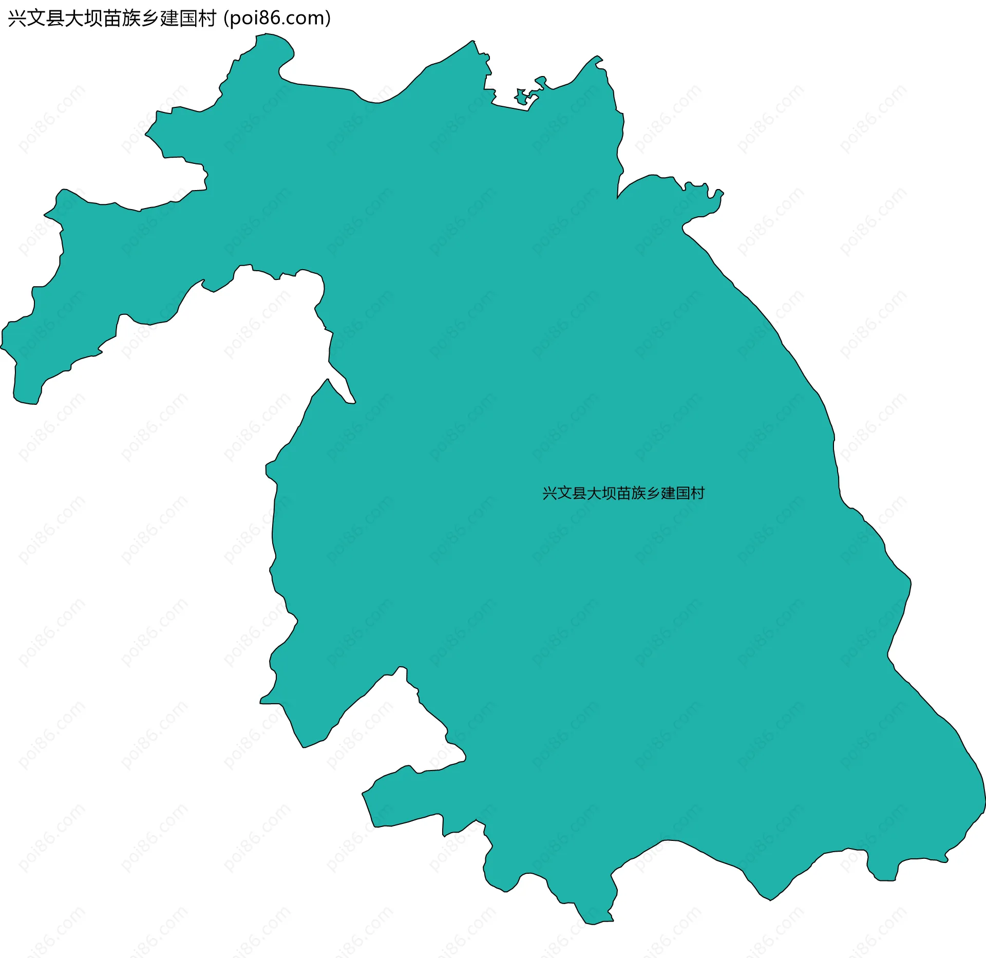 兴文县大坝苗族乡建国村边界地图