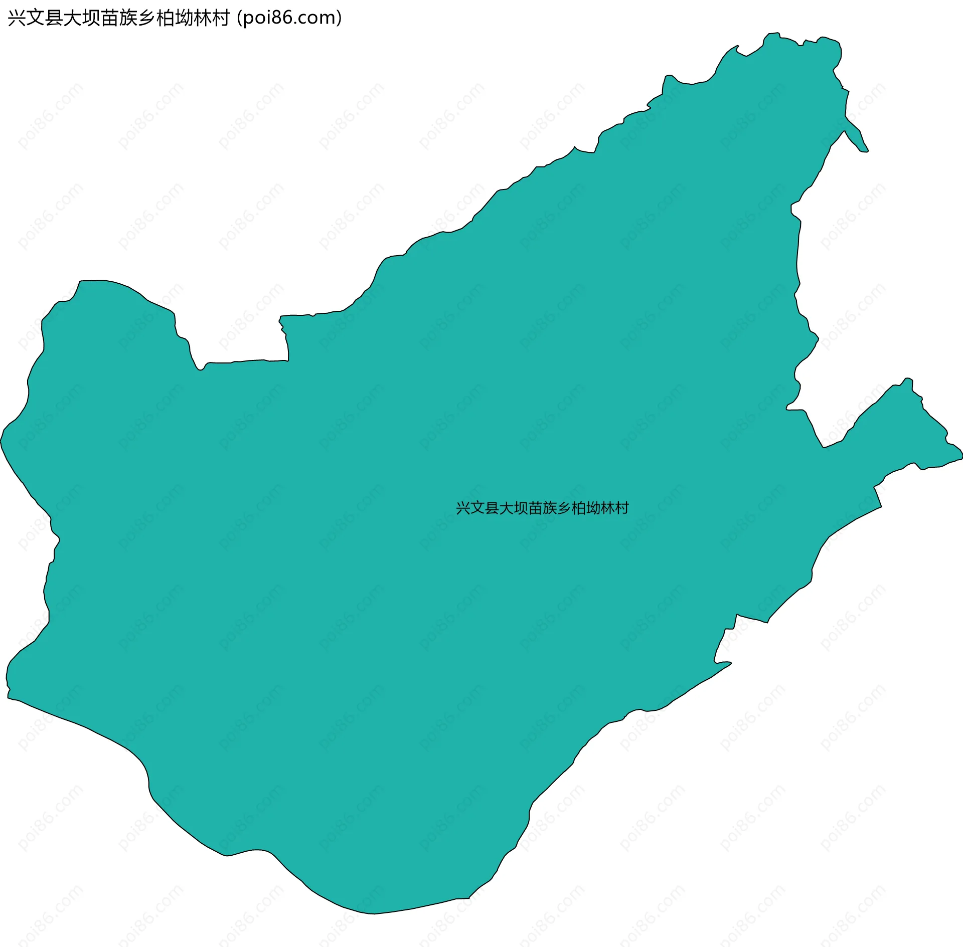 兴文县大坝苗族乡柏坳林村边界地图
