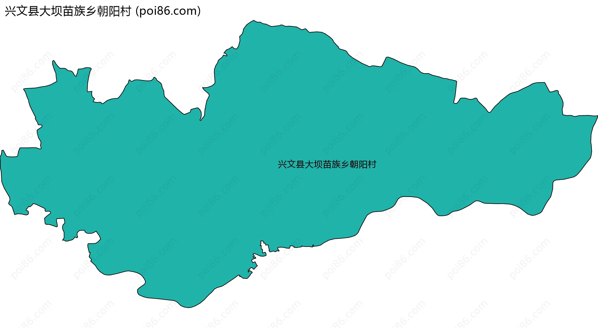 兴文县大坝苗族乡朝阳村边界地图