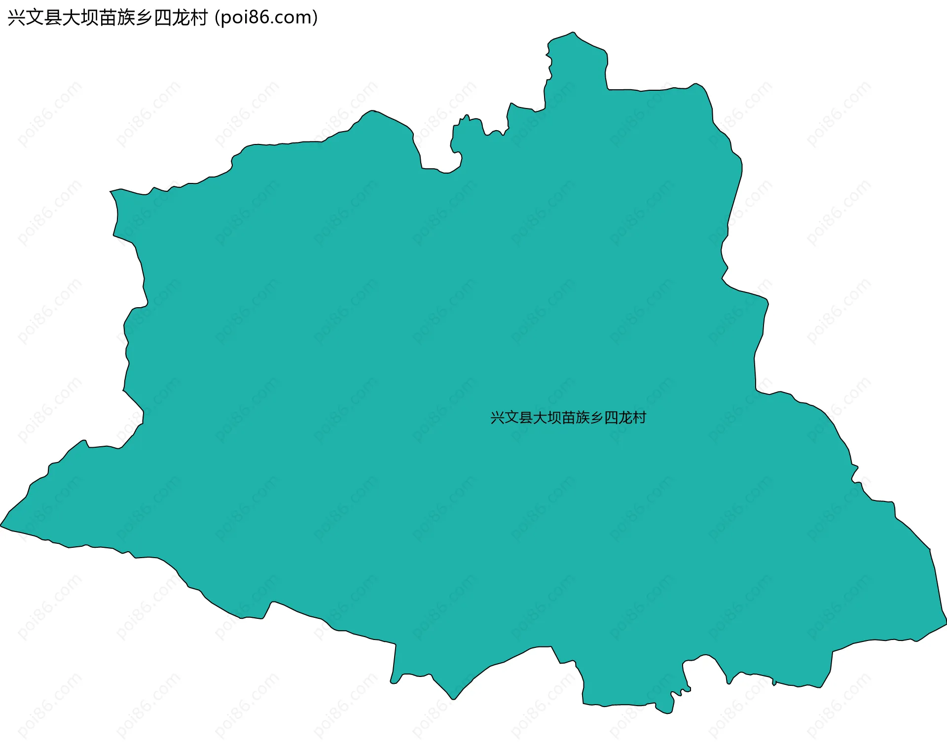 兴文县大坝苗族乡四龙村边界地图