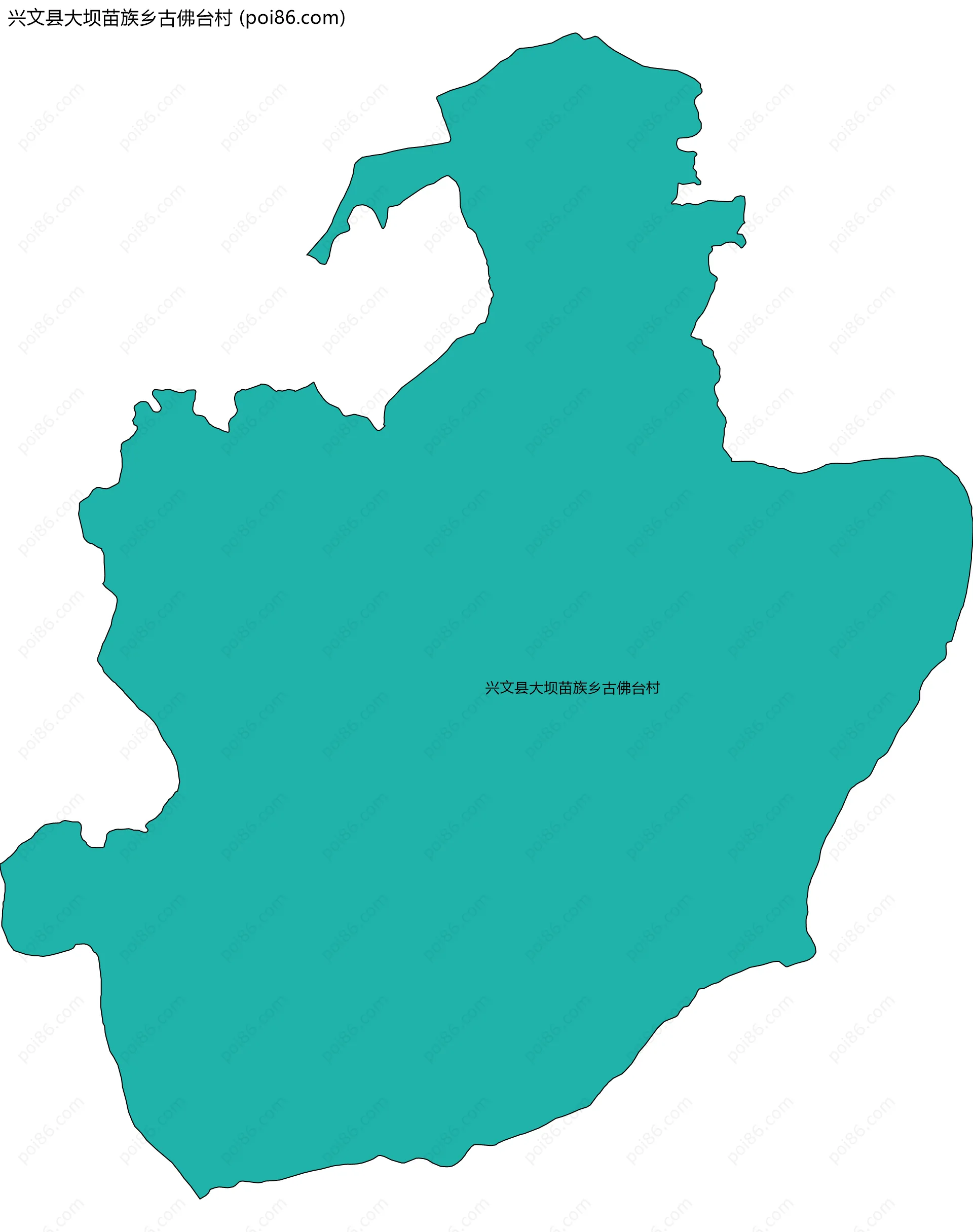兴文县大坝苗族乡古佛台村边界地图
