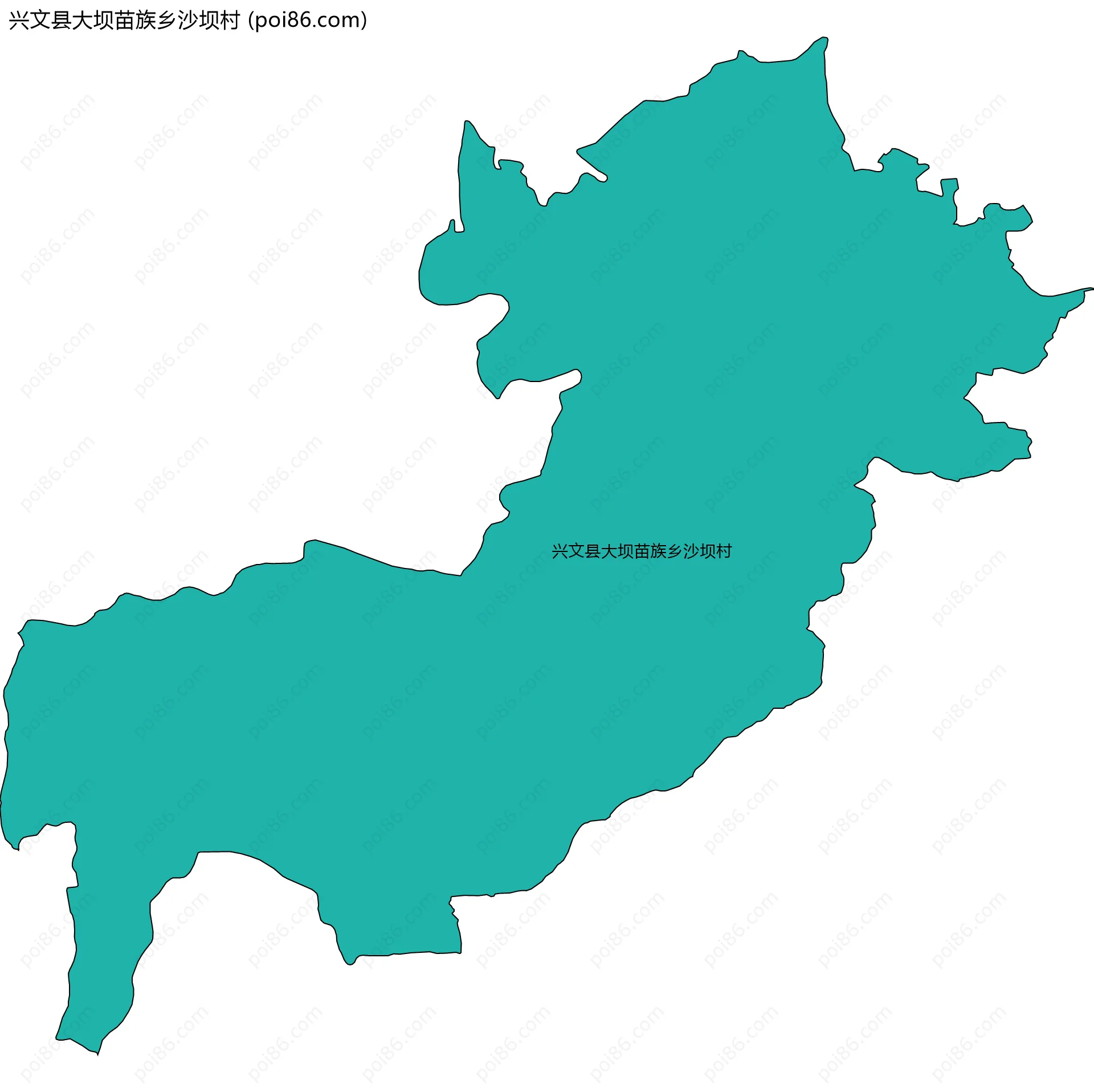 兴文县大坝苗族乡沙坝村边界地图