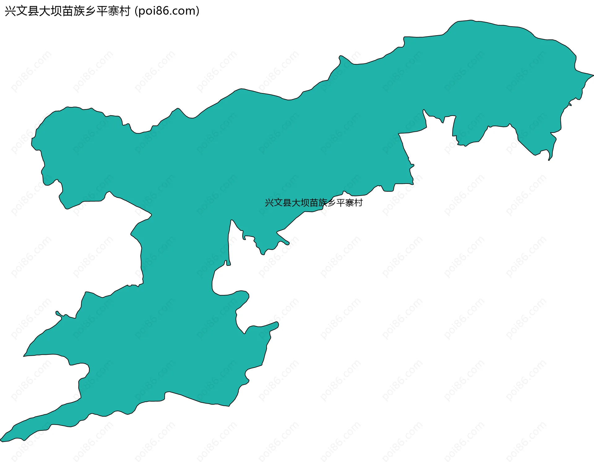 兴文县大坝苗族乡平寨村边界地图