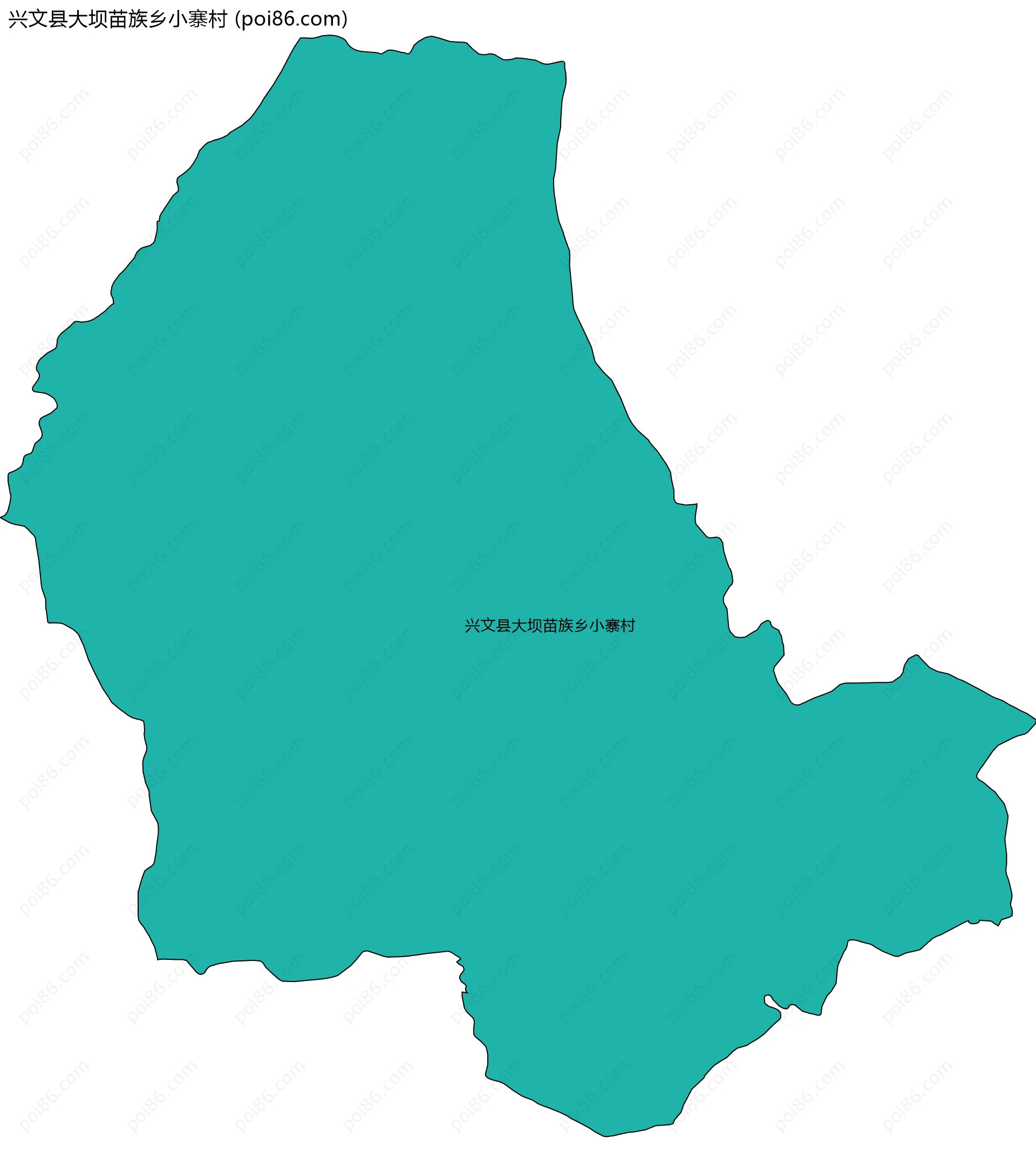 兴文县大坝苗族乡小寨村边界地图