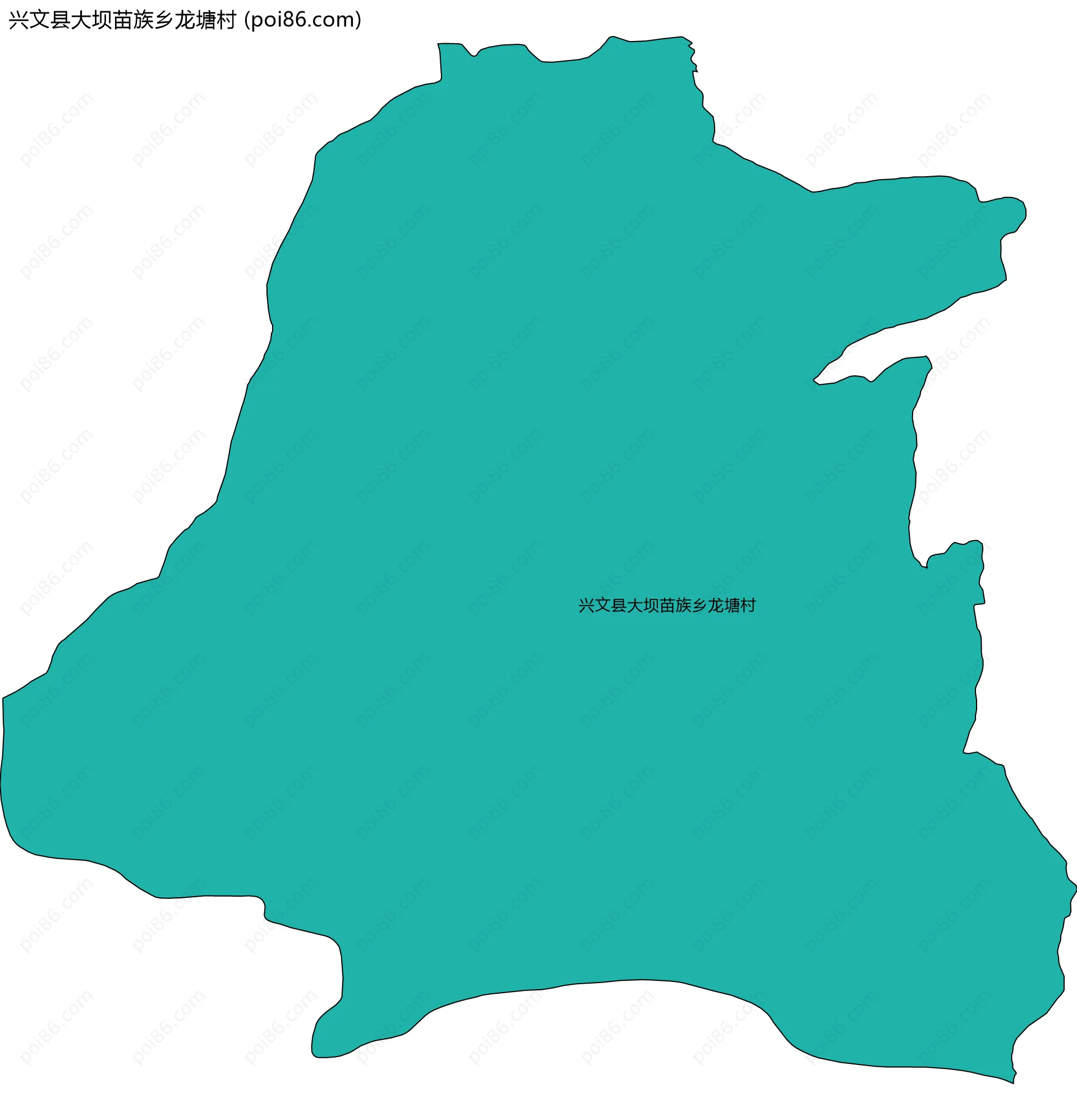 兴文县大坝苗族乡龙塘村边界地图