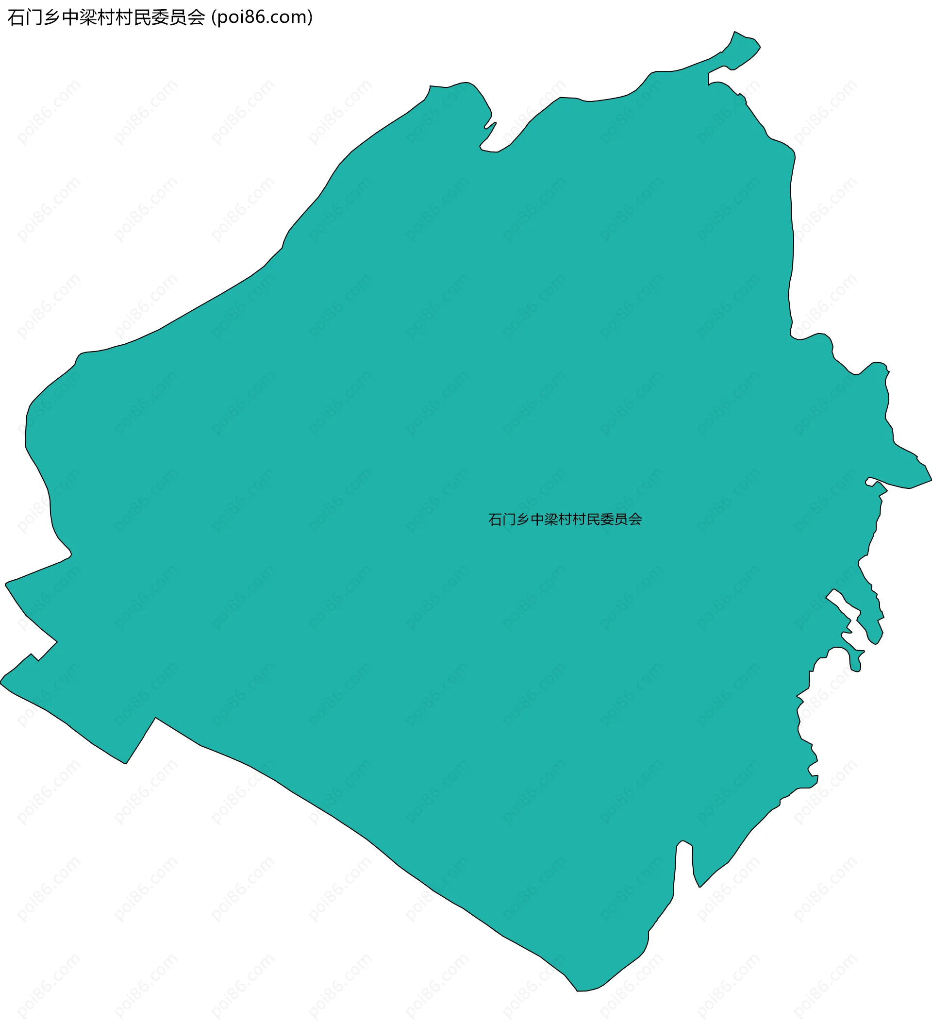 石门乡中梁村村民委员会边界地图