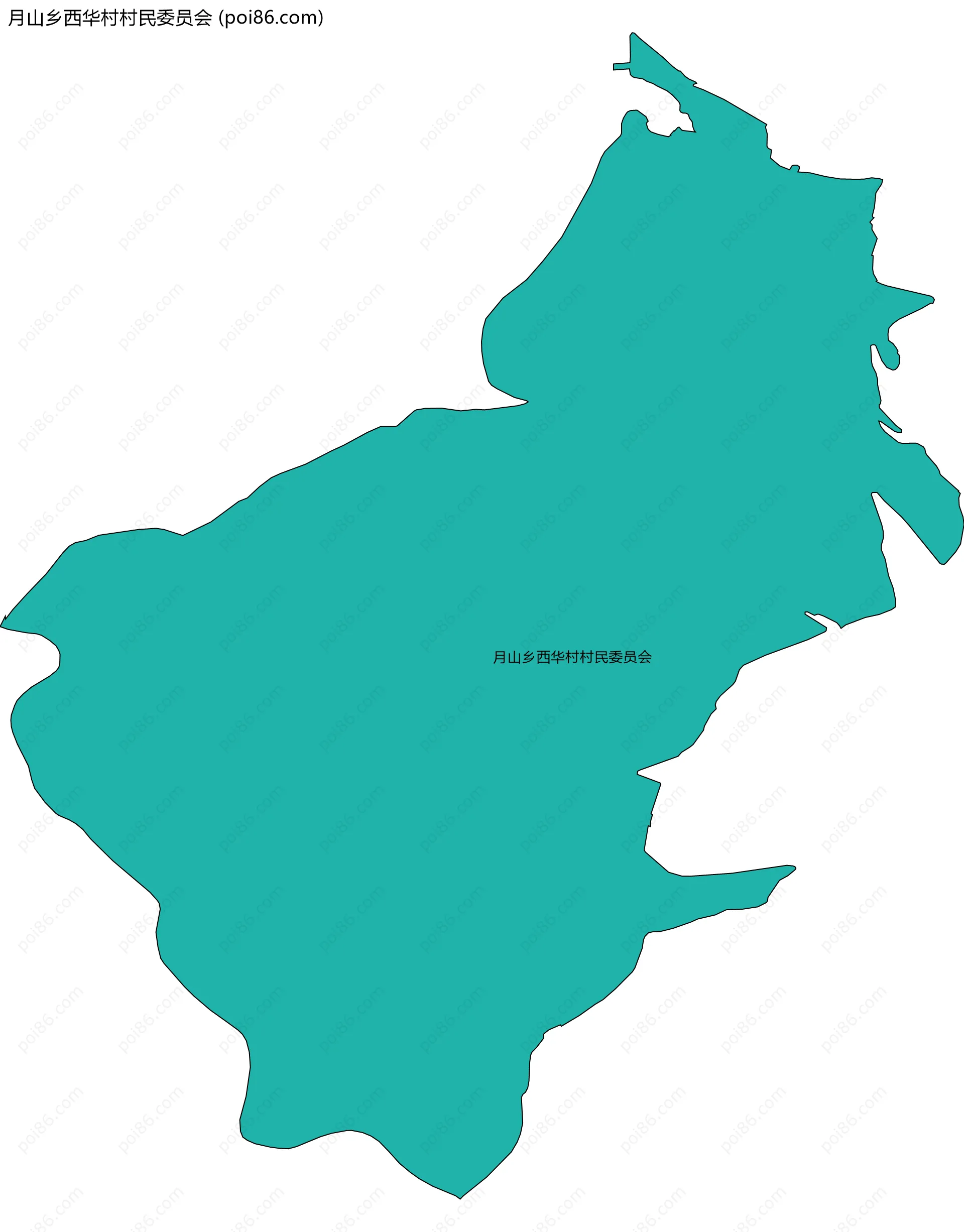 月山乡西华村村民委员会边界地图