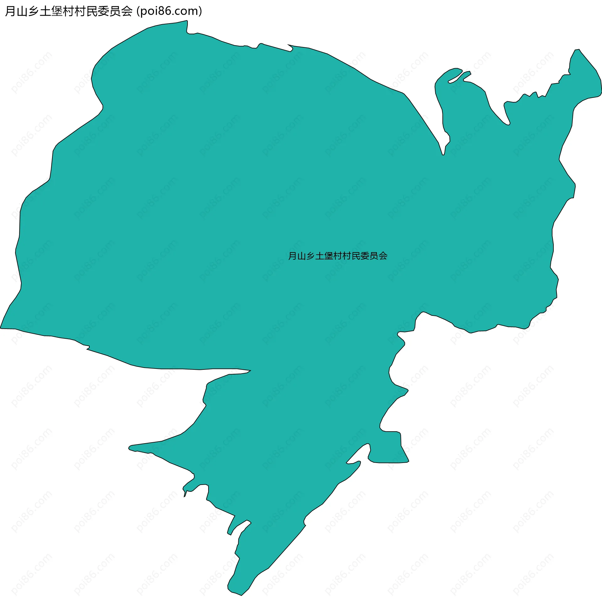 月山乡土堡村村民委员会边界地图