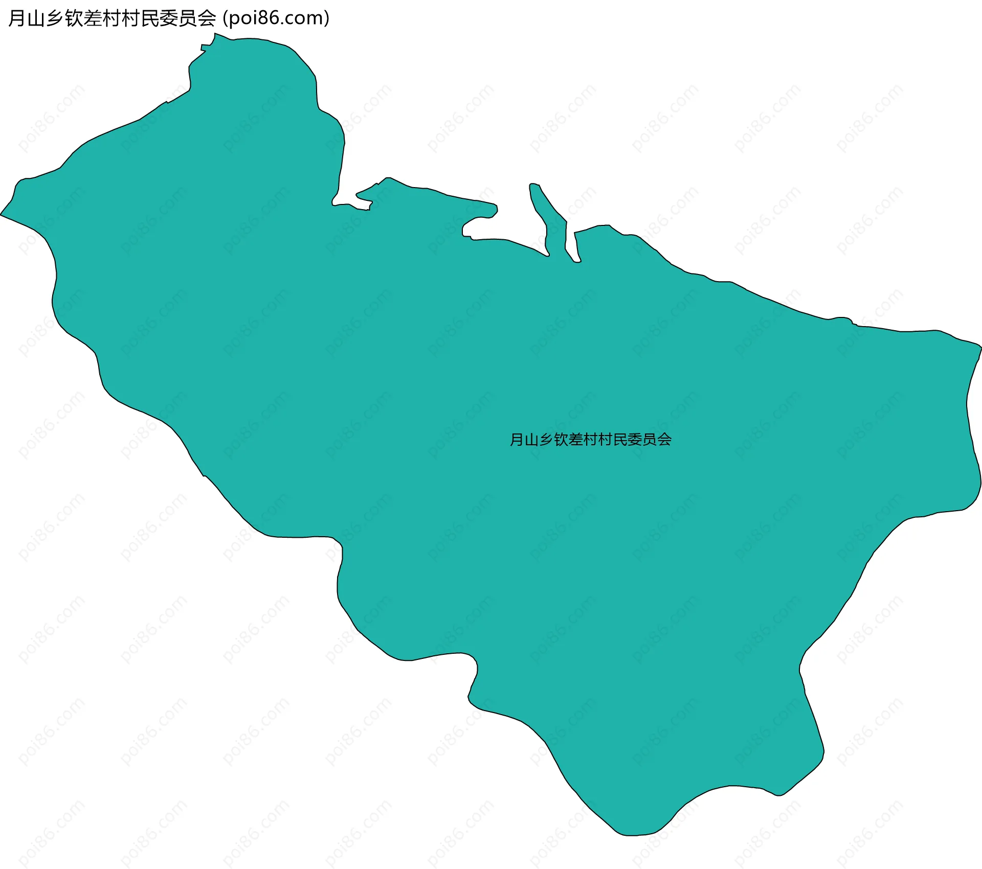月山乡钦差村村民委员会边界地图