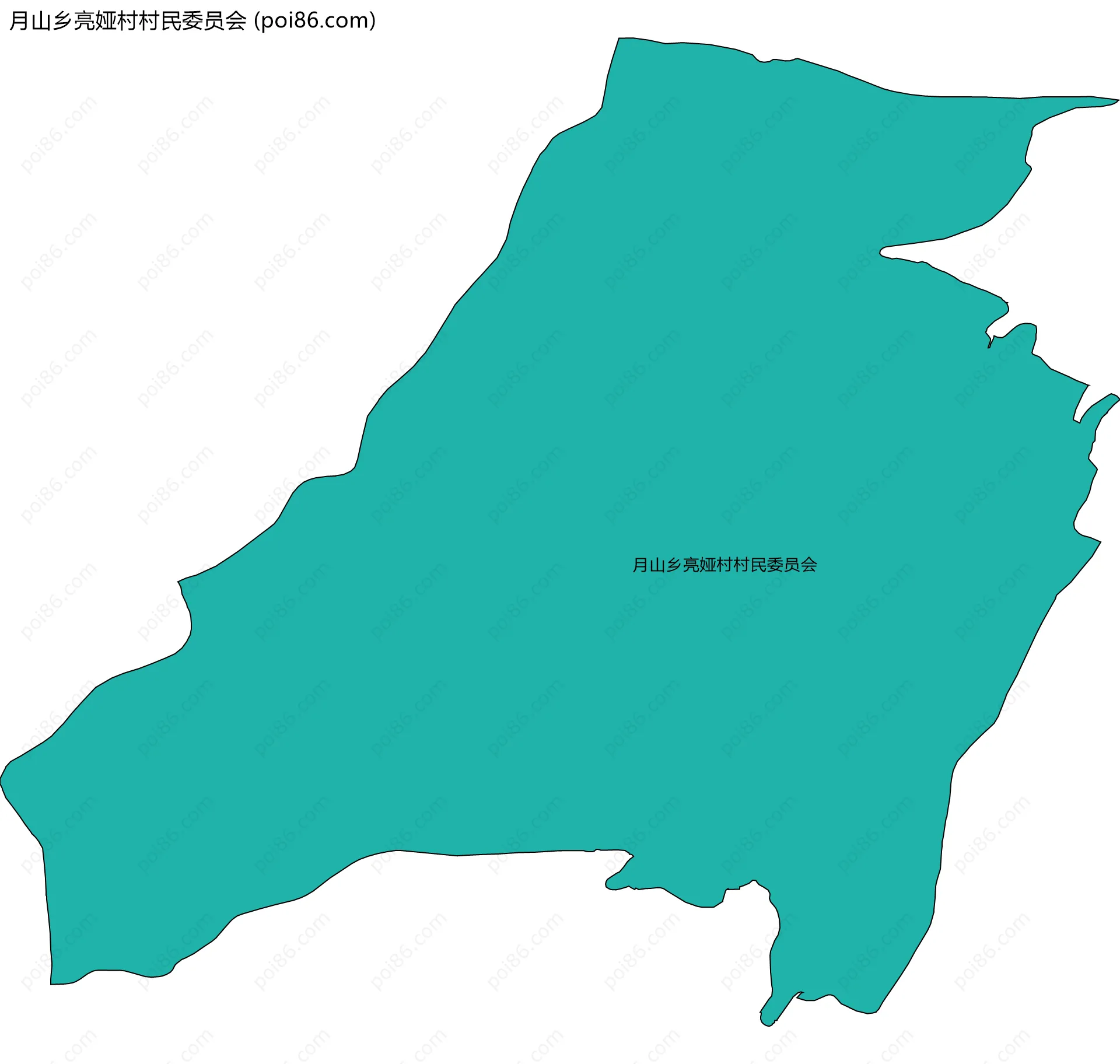 月山乡亮娅村村民委员会边界地图