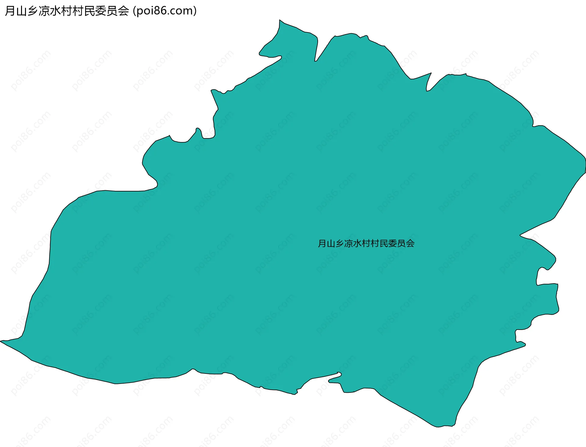 月山乡凉水村村民委员会边界地图