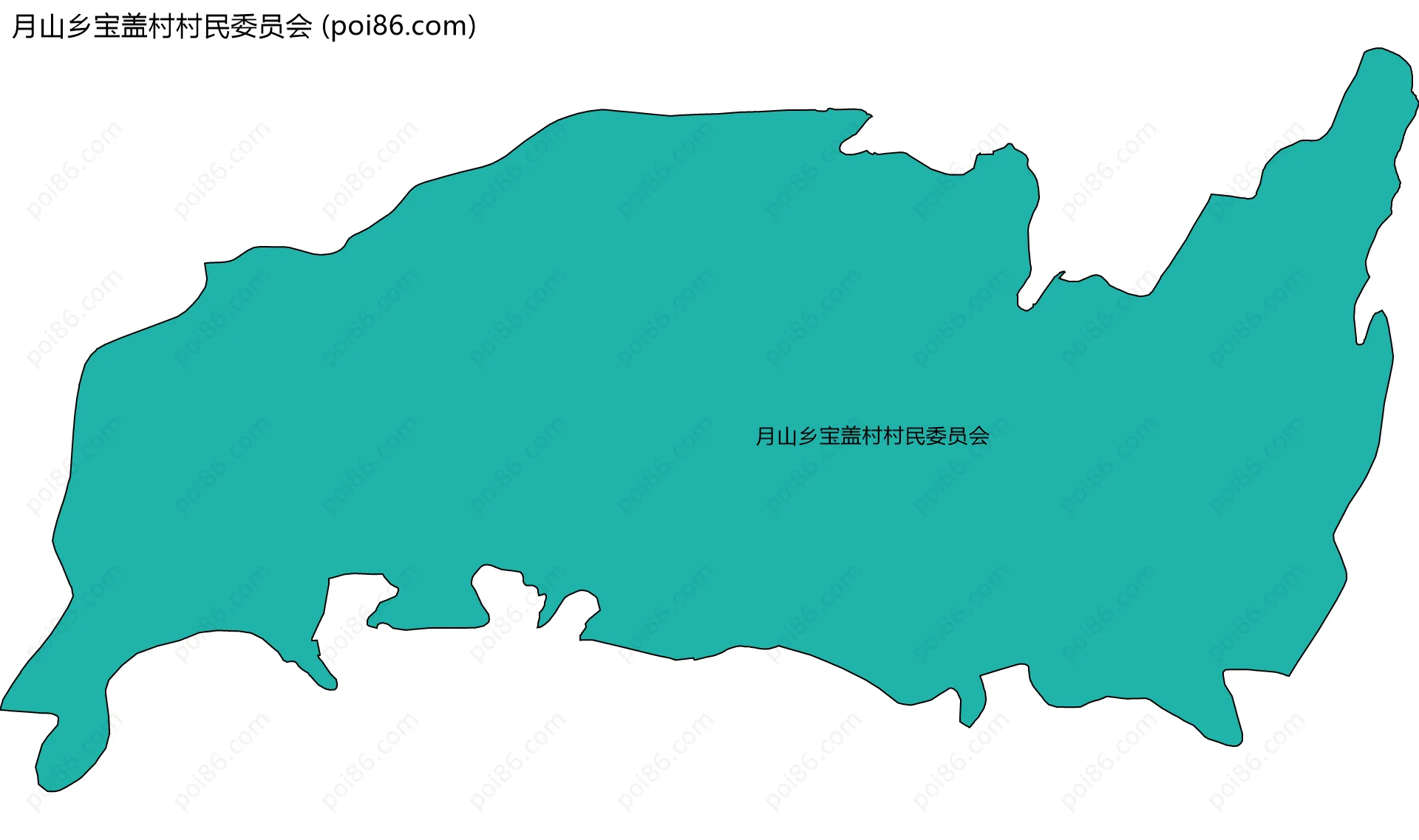 月山乡宝盖村村民委员会边界地图