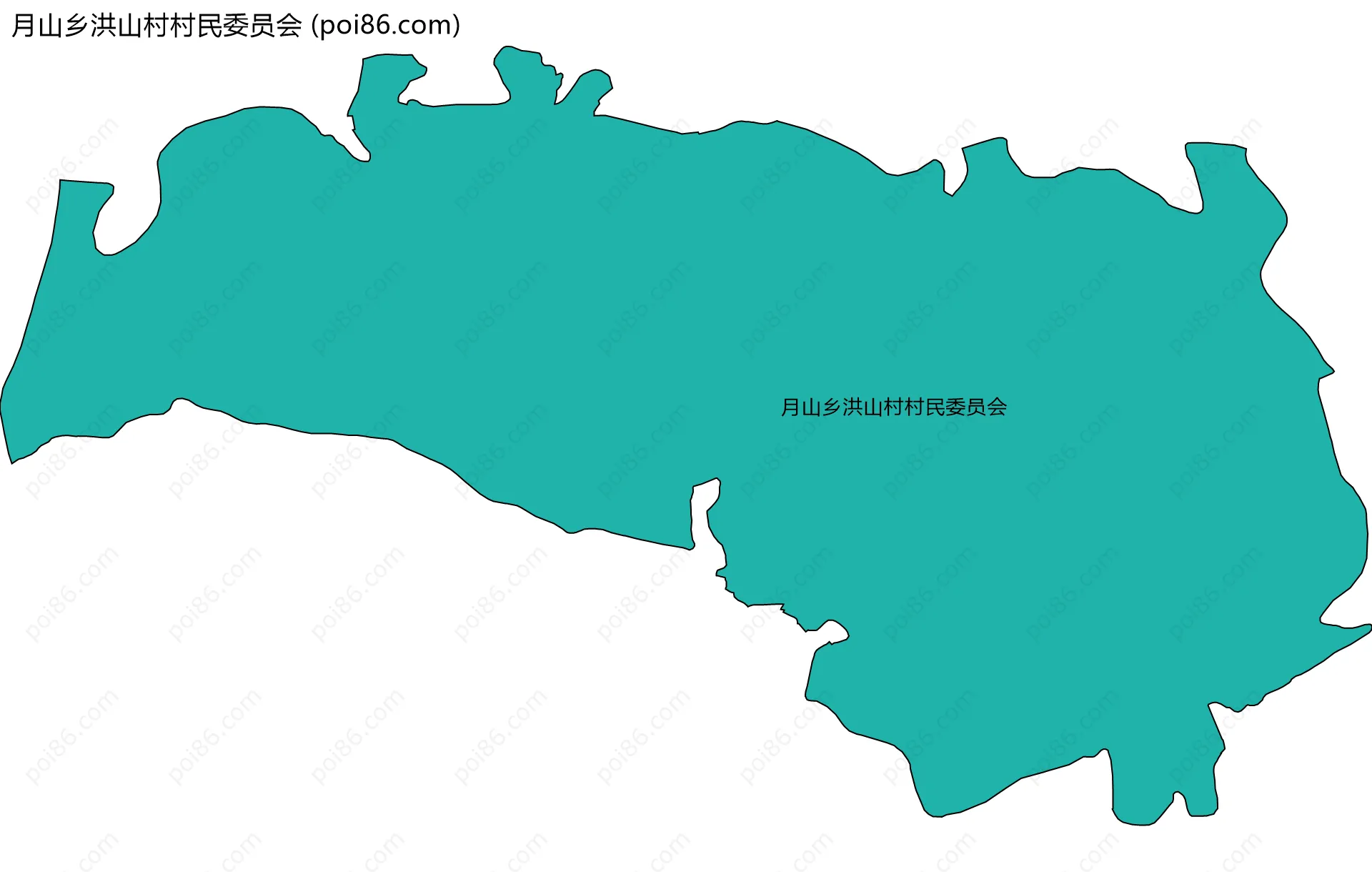 月山乡洪山村村民委员会边界地图