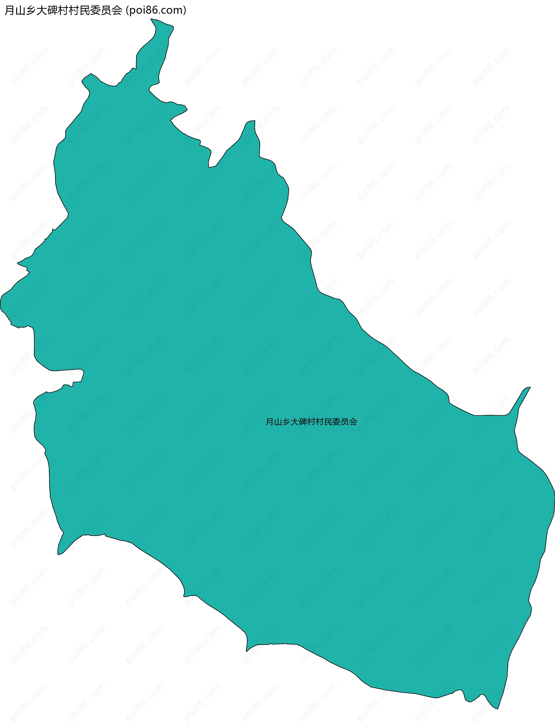 月山乡大碑村村民委员会边界地图