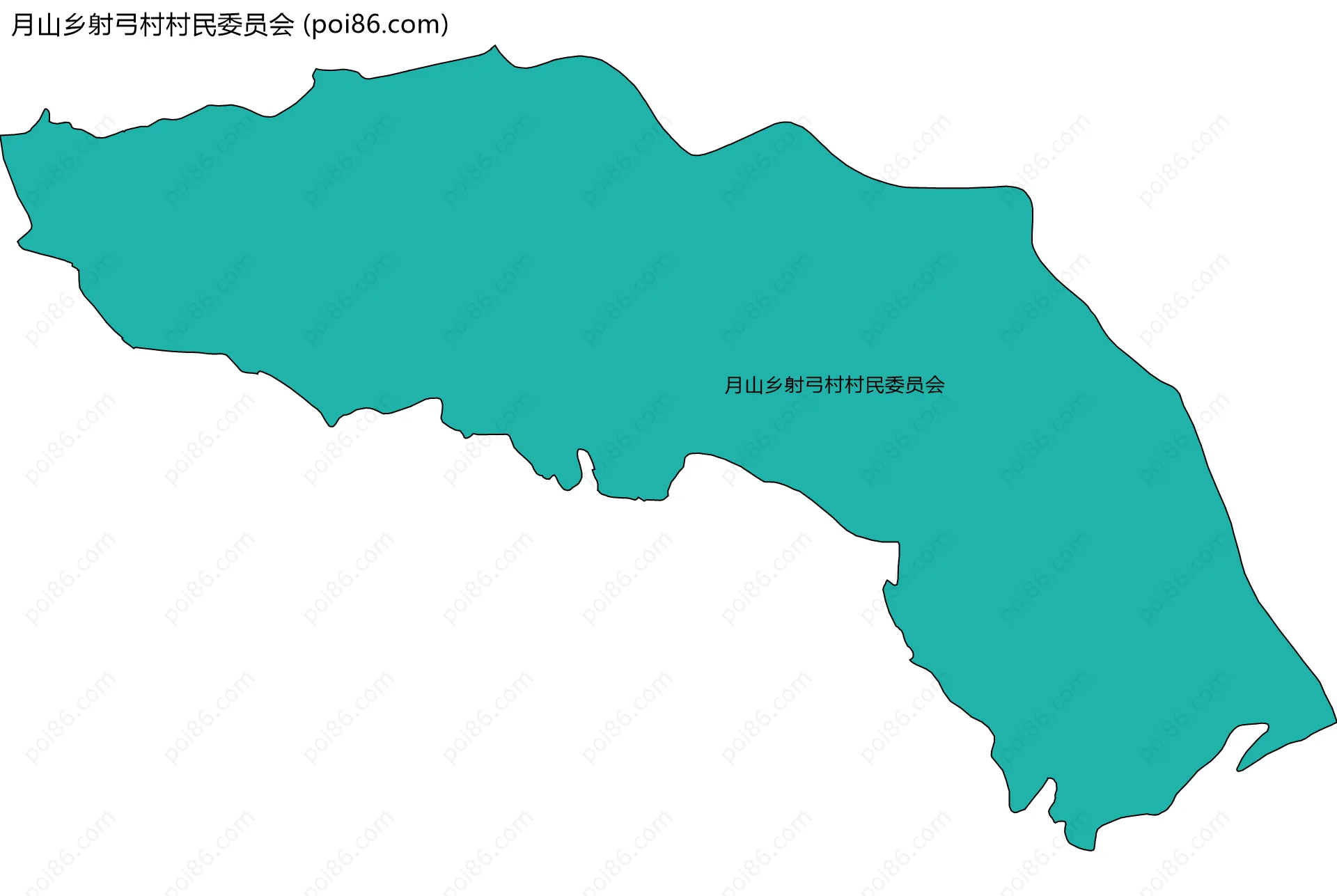 月山乡射弓村村民委员会边界地图