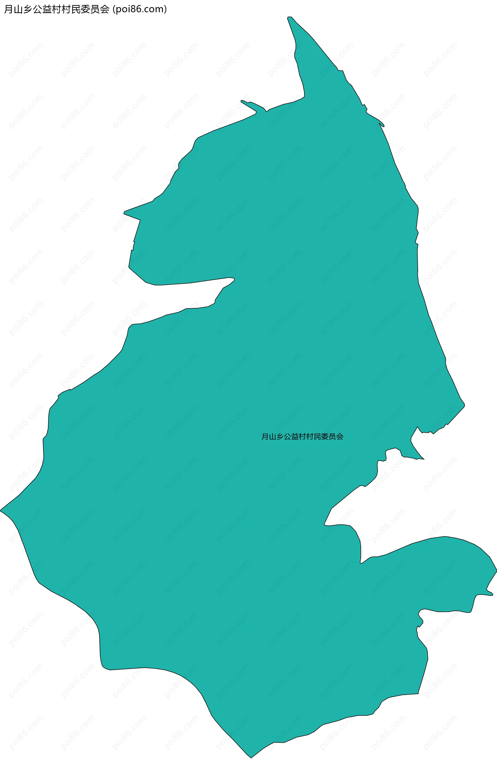 月山乡公益村村民委员会边界地图