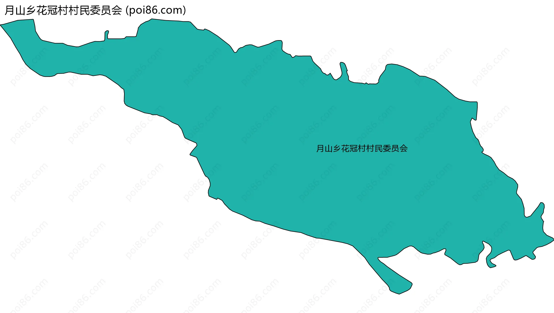 月山乡花冠村村民委员会边界地图