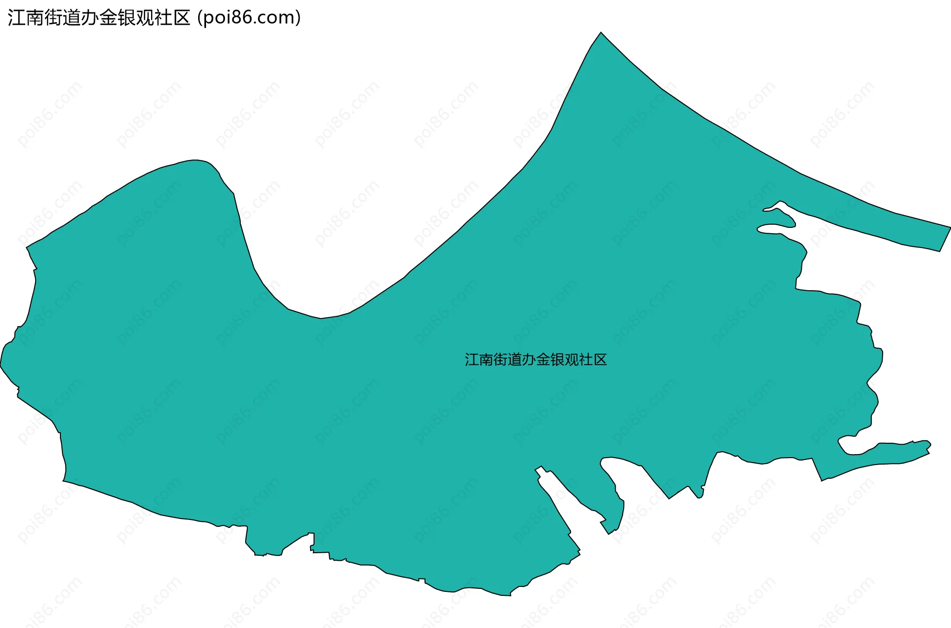江南街道办金银观社区边界地图