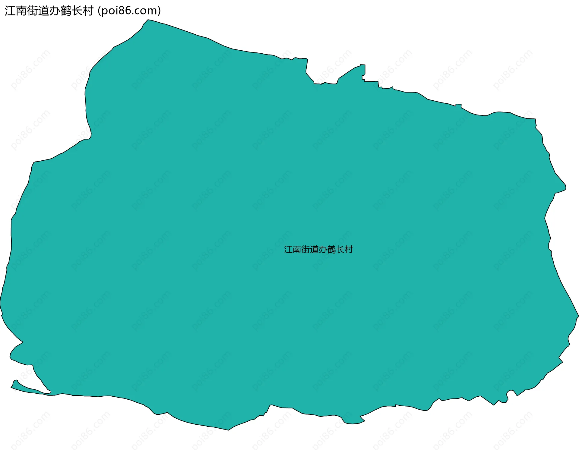 江南街道办鹤长村边界地图