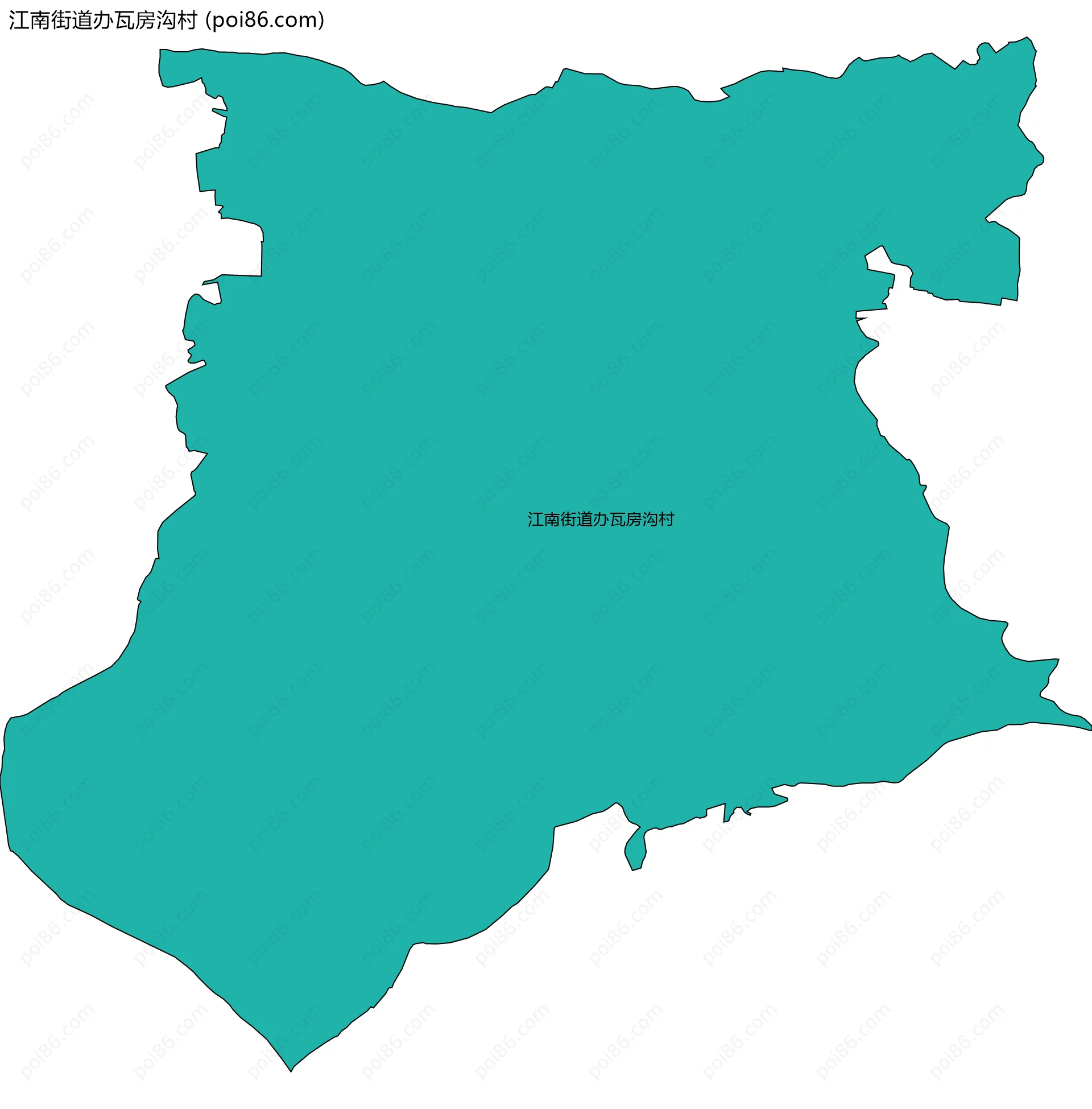 江南街道办瓦房沟村边界地图