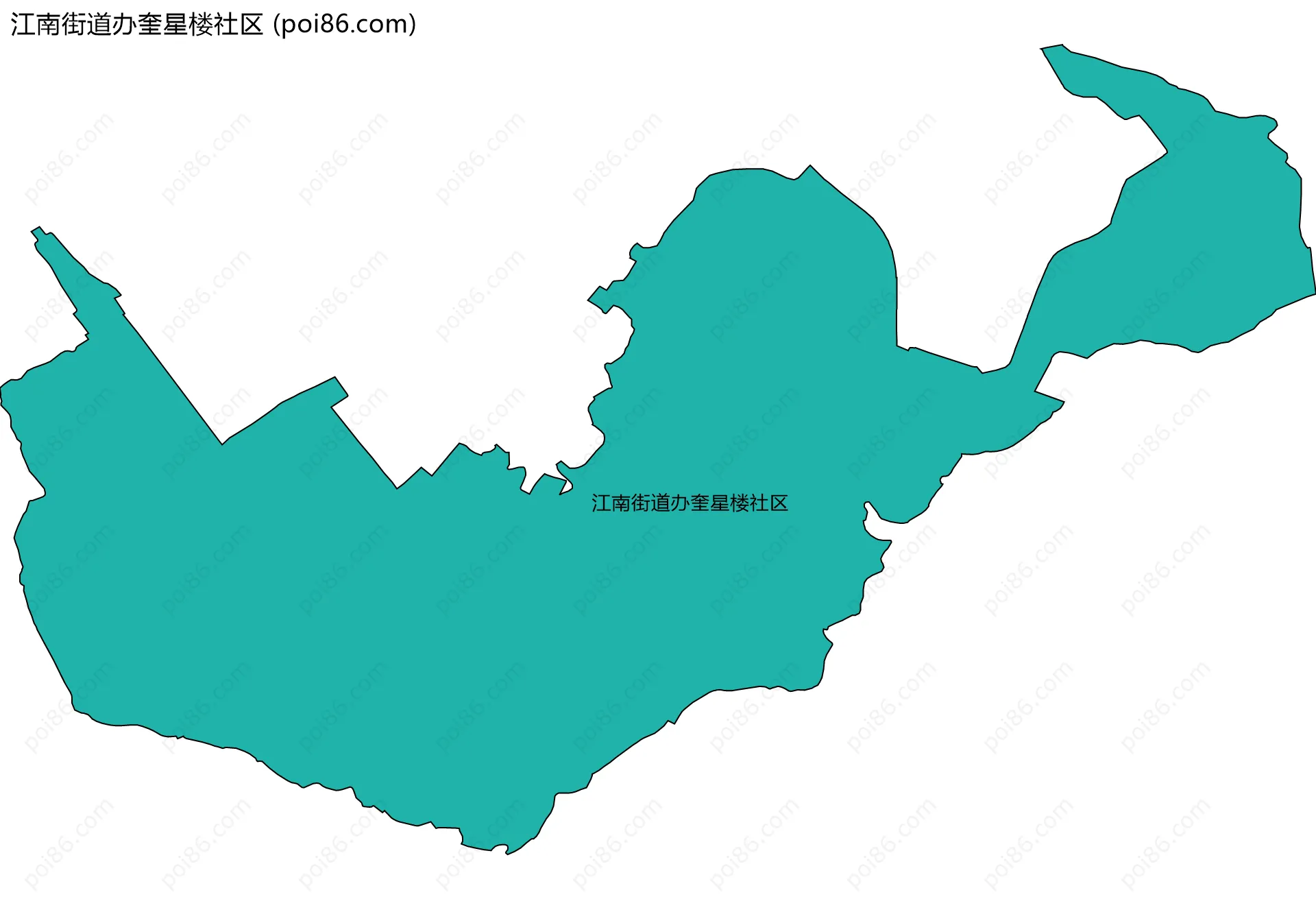 江南街道办奎星楼社区边界地图