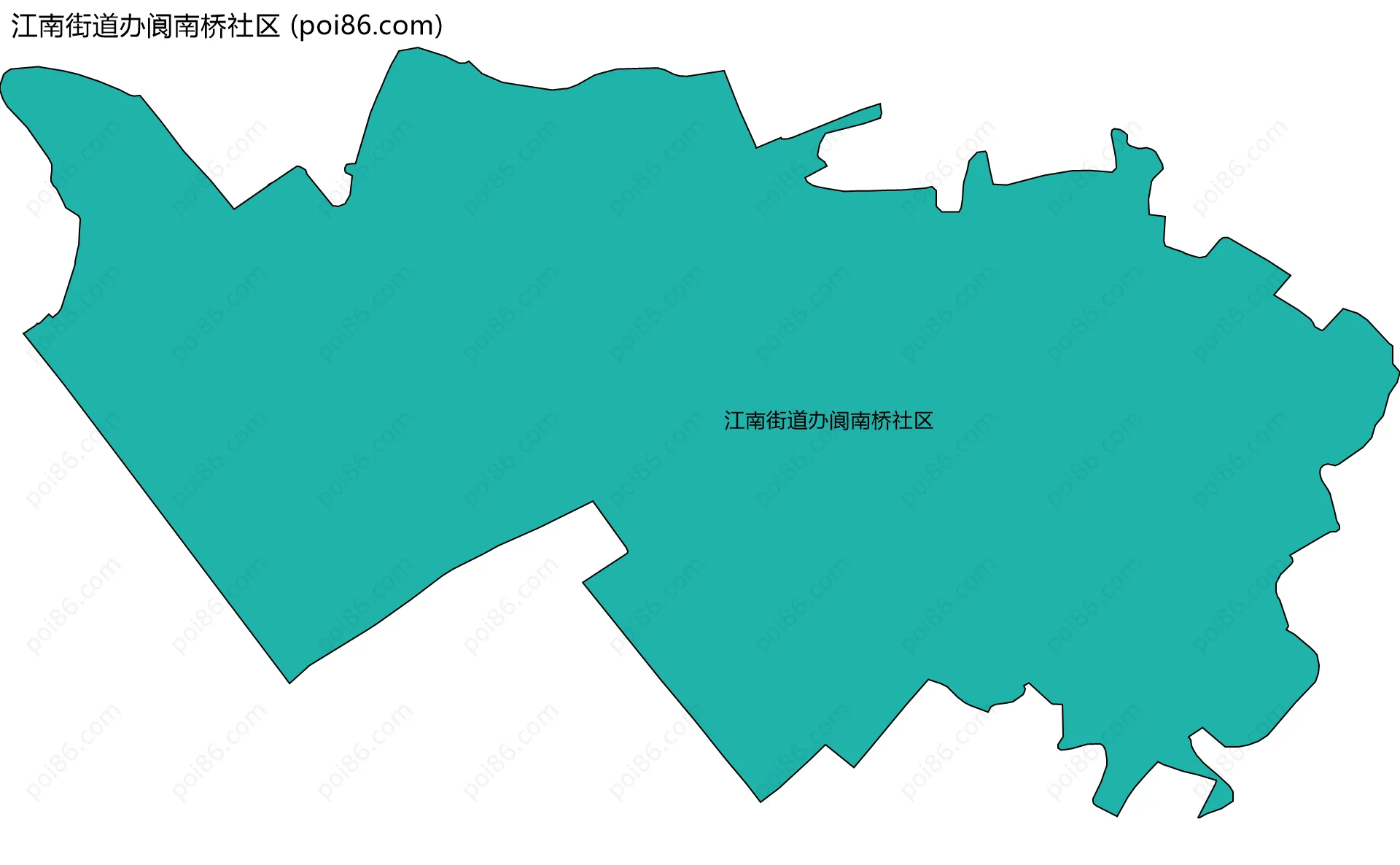 江南街道办阆南桥社区边界地图