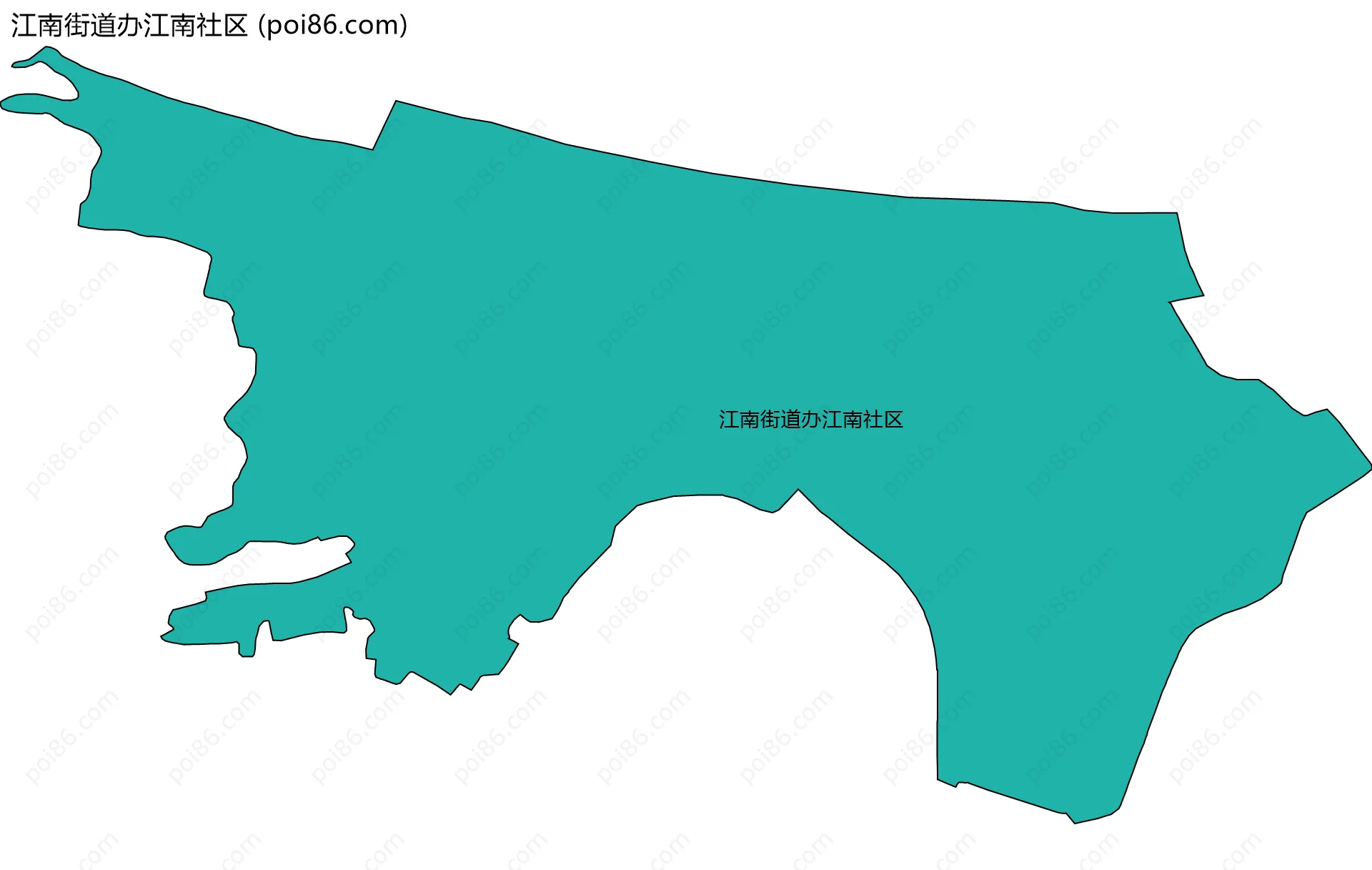江南街道办江南社区边界地图