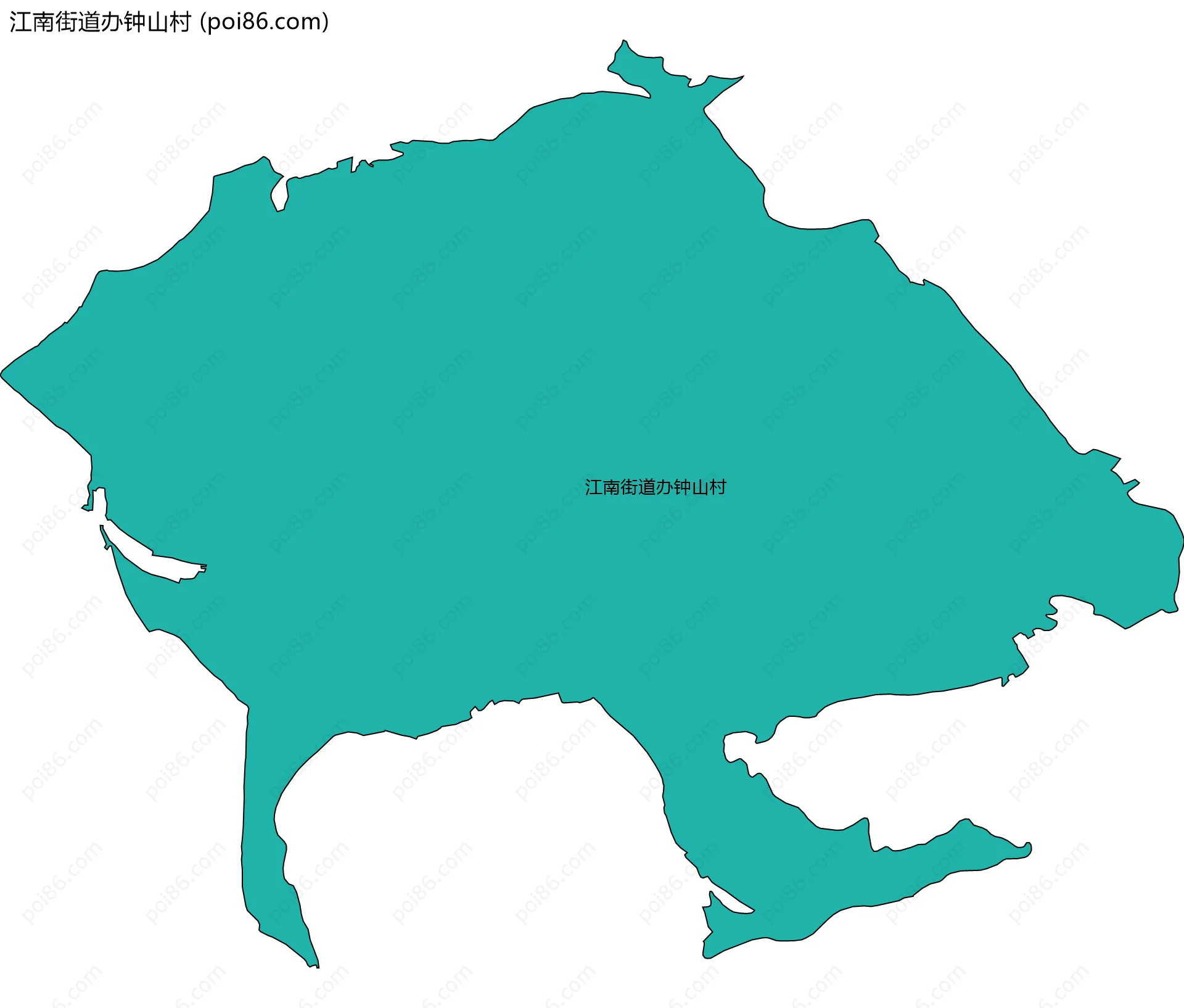 江南街道办钟山村边界地图