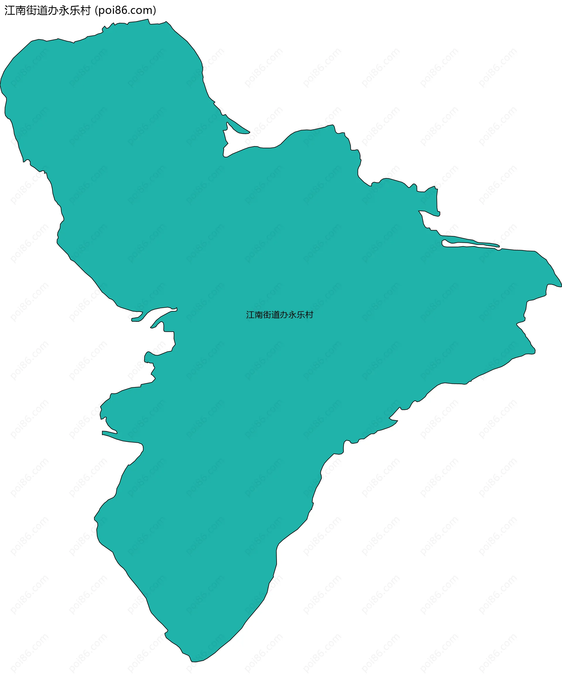 江南街道办永乐村边界地图