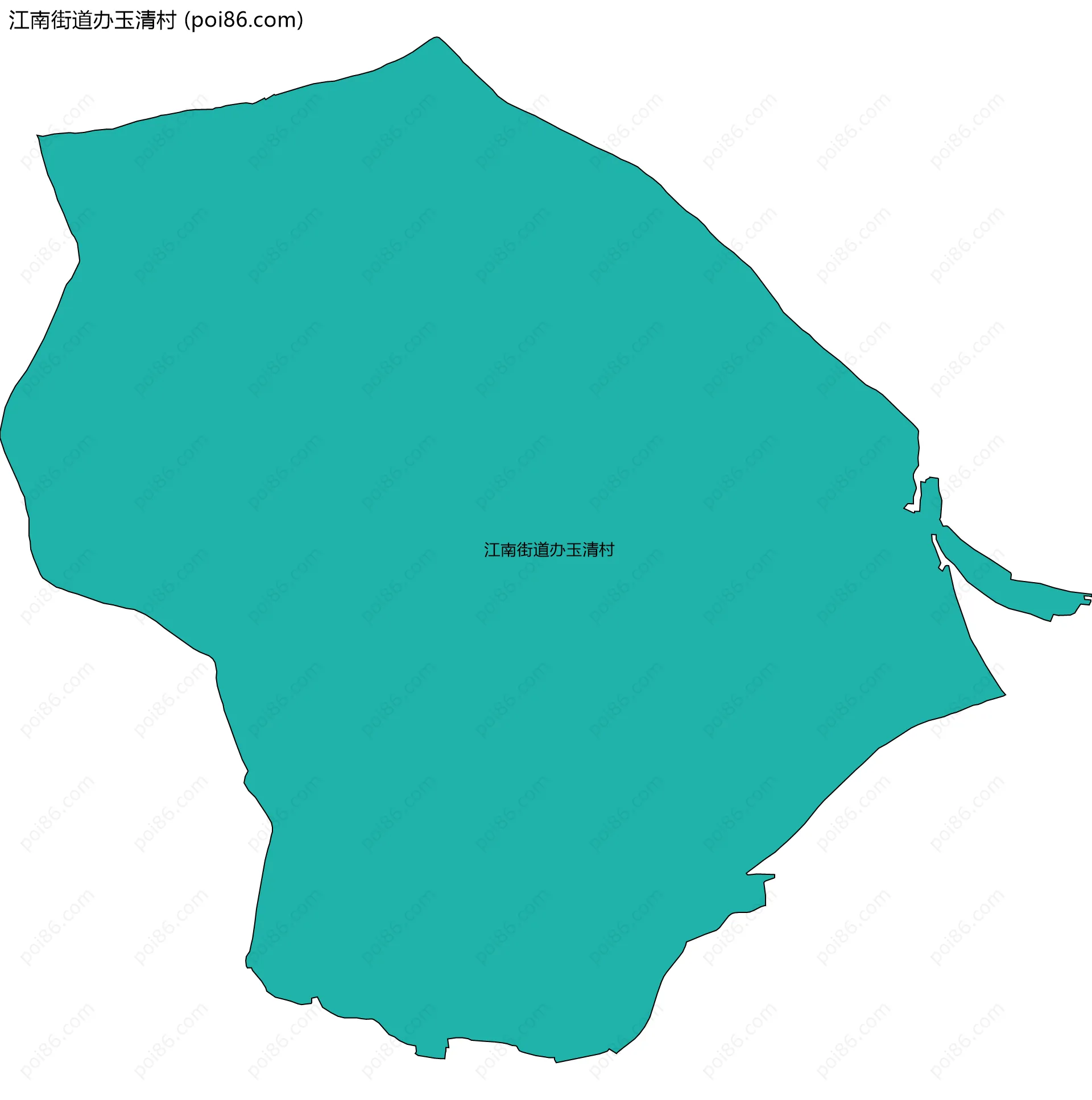 江南街道办玉清村边界地图