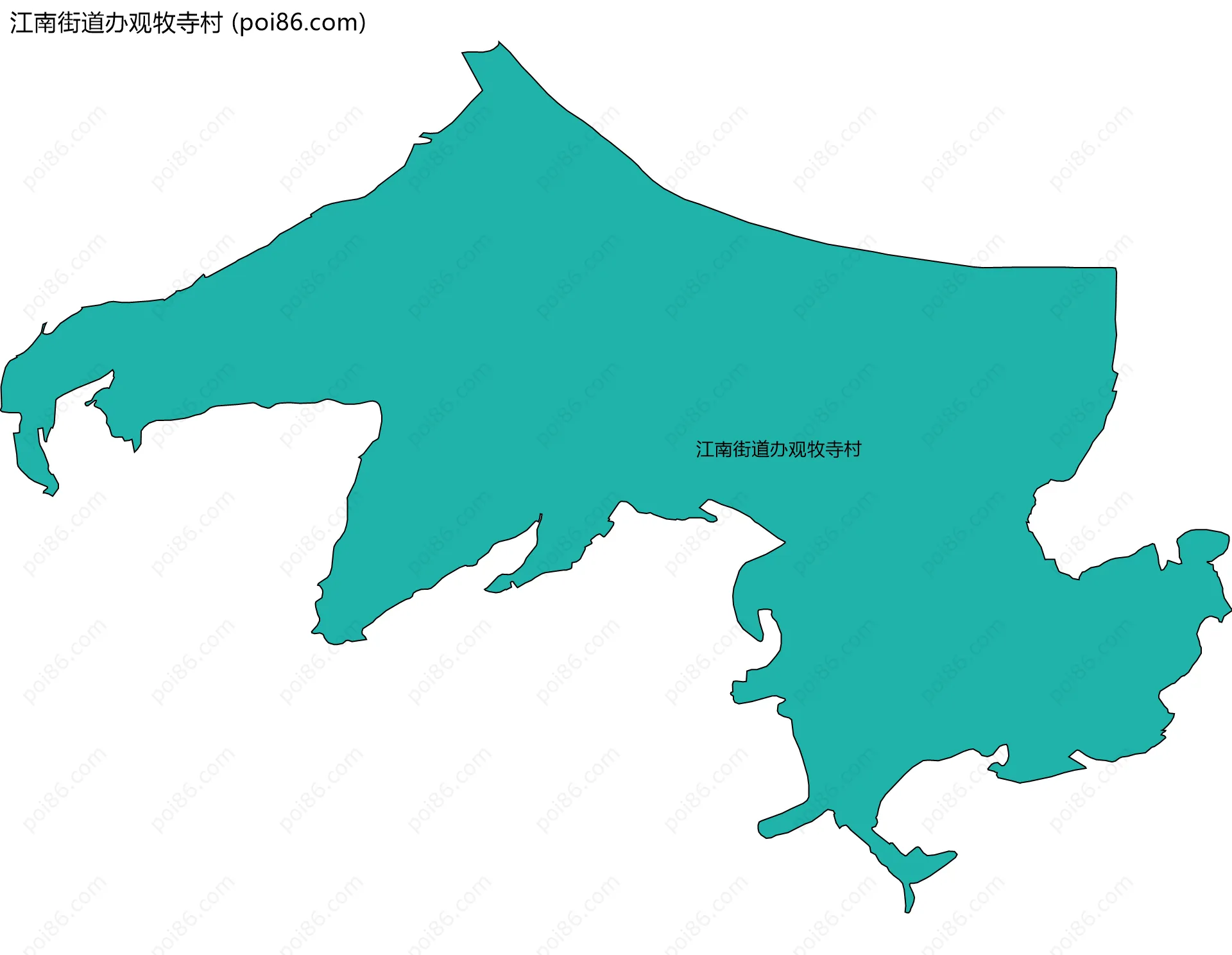 江南街道办观牧寺村边界地图