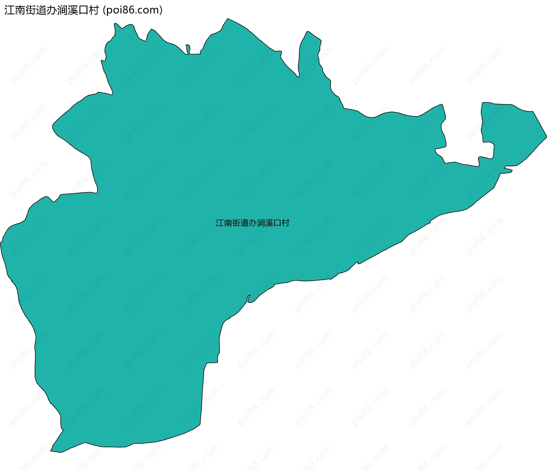 江南街道办涧溪口村边界地图