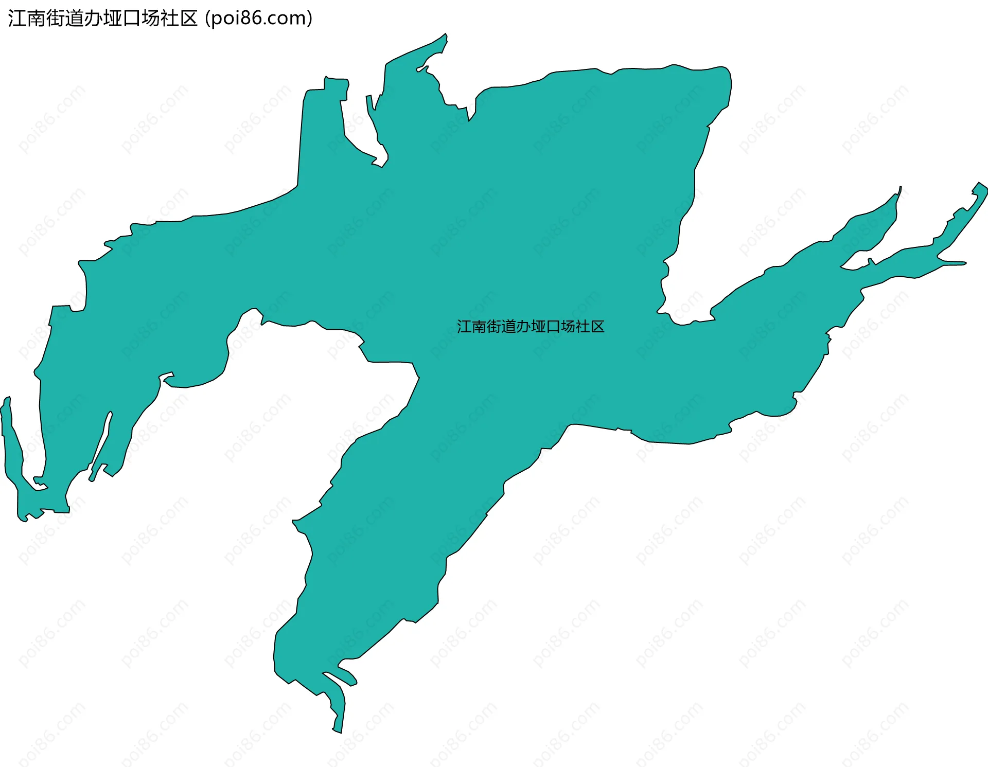 江南街道办垭口场社区边界地图
