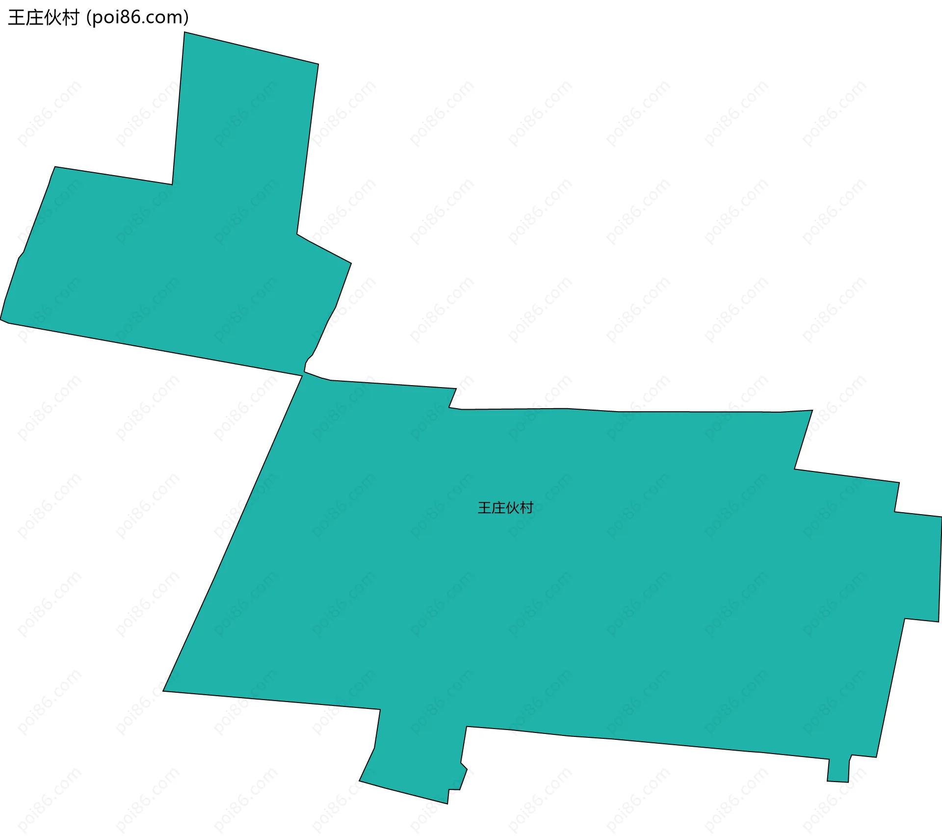 王庄伙村边界地图
