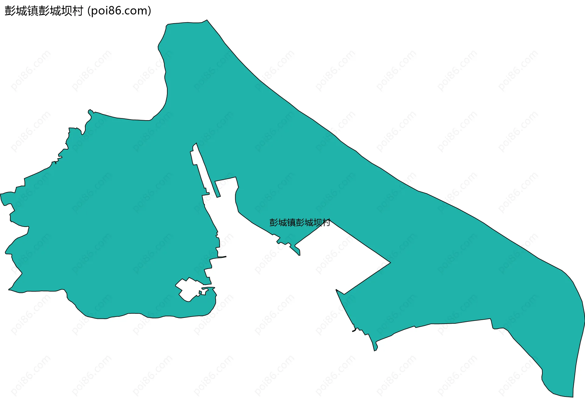 彭城镇彭城坝村边界地图