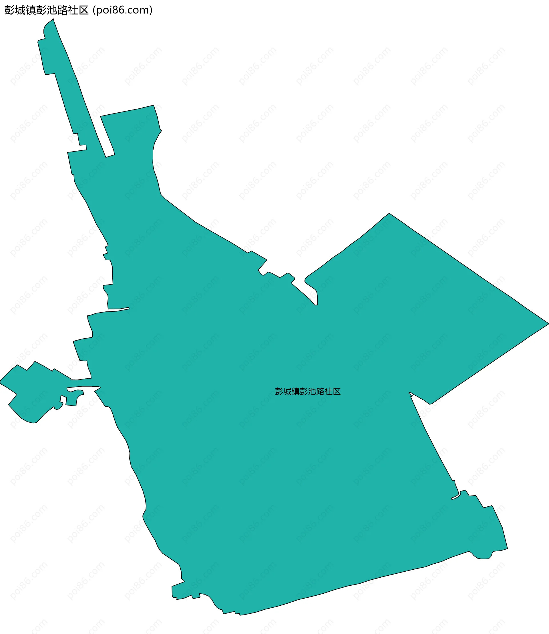 彭城镇彭池路社区边界地图