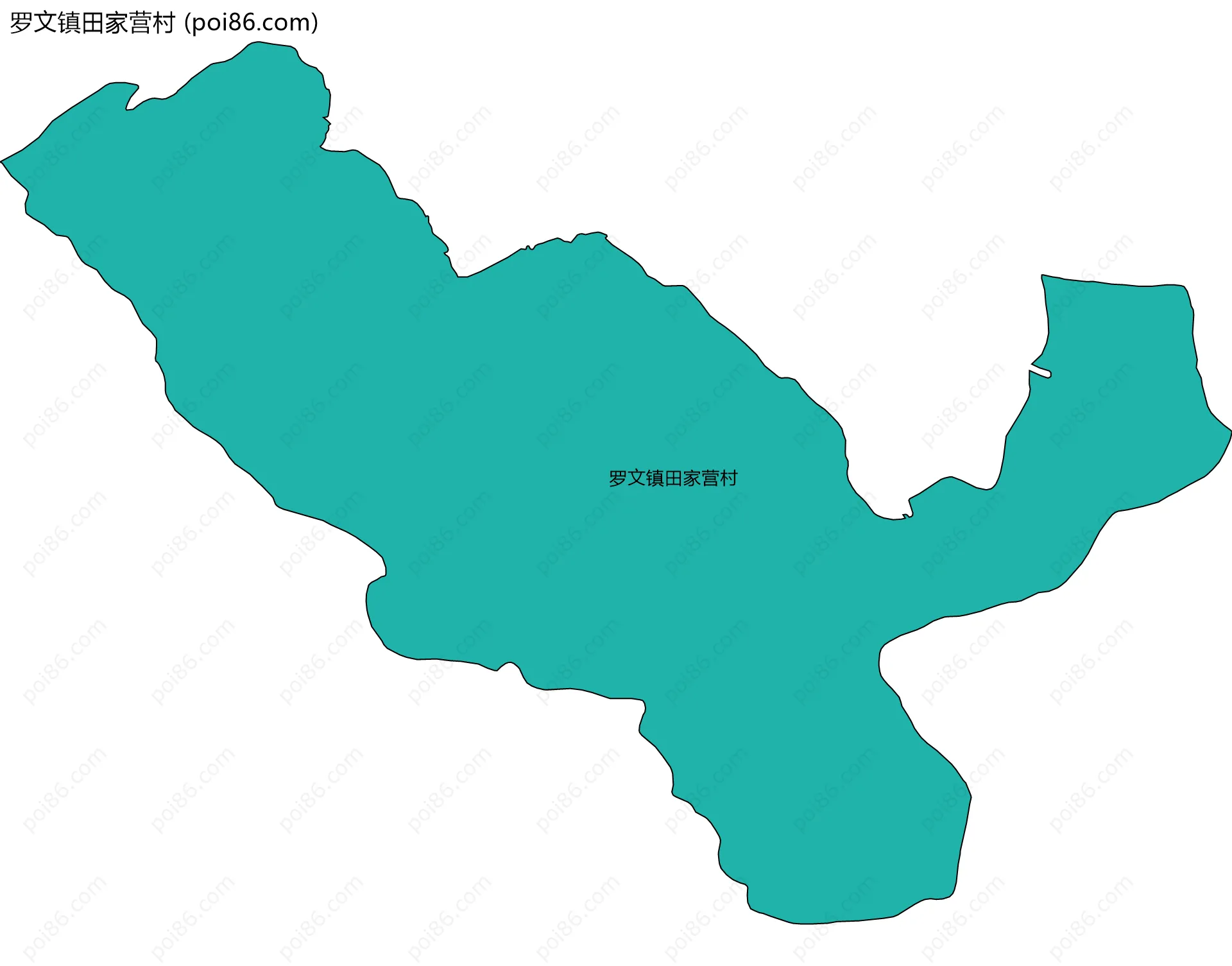 罗文镇田家营村边界地图