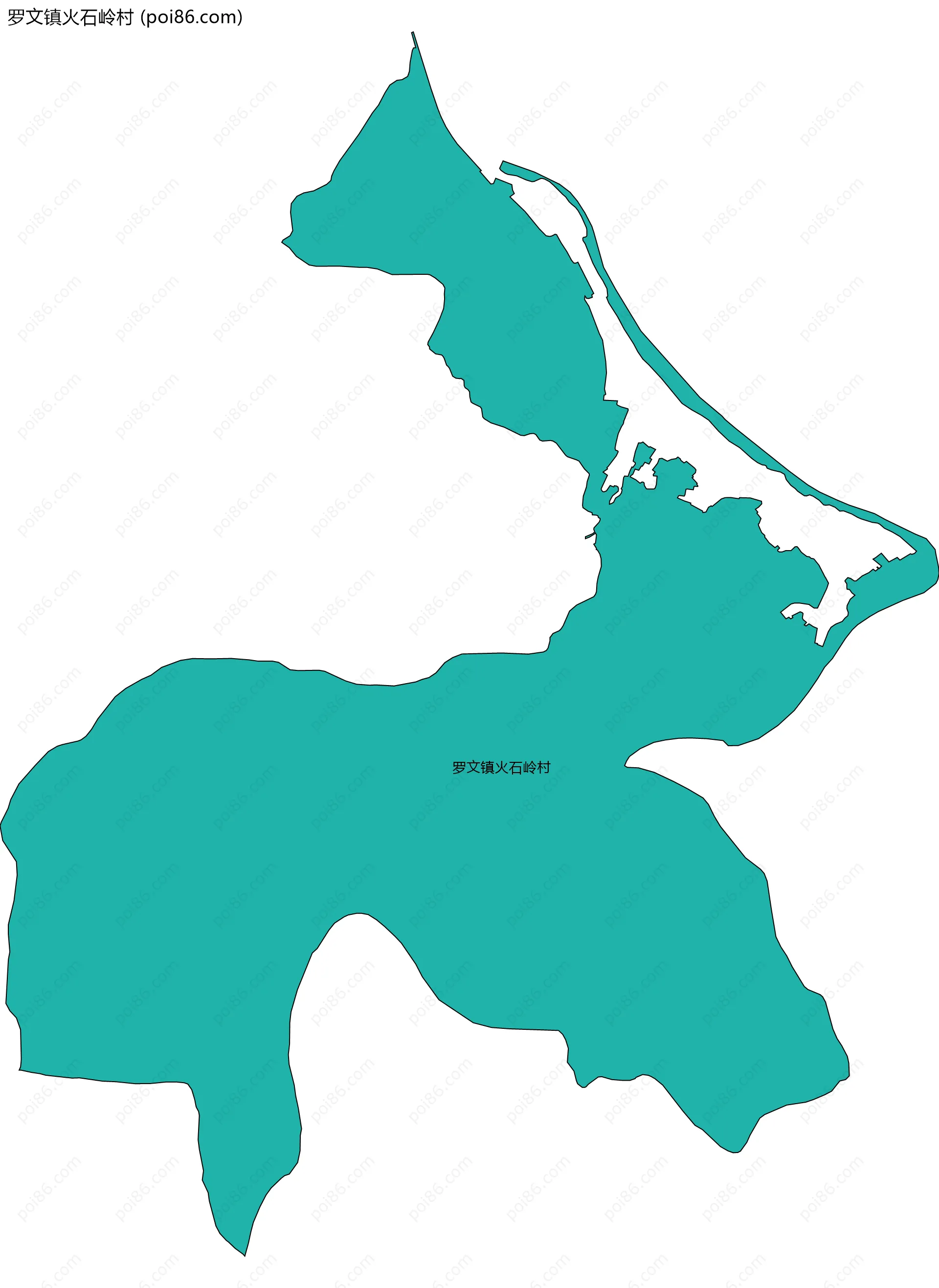 罗文镇火石岭村边界地图