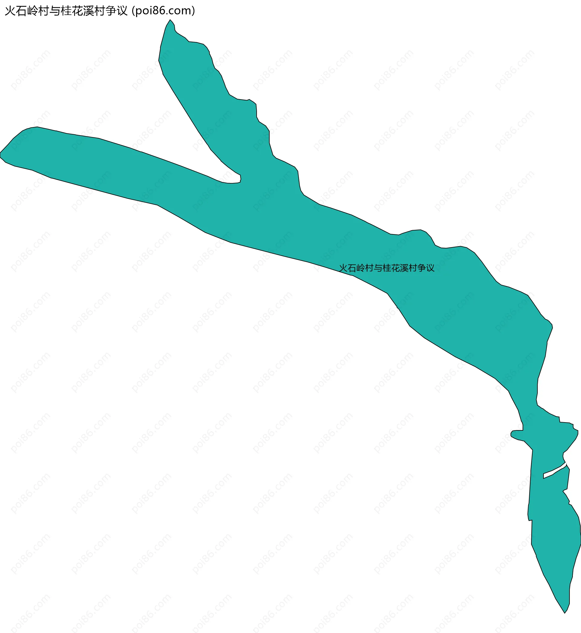 火石岭村与桂花溪村争议边界地图