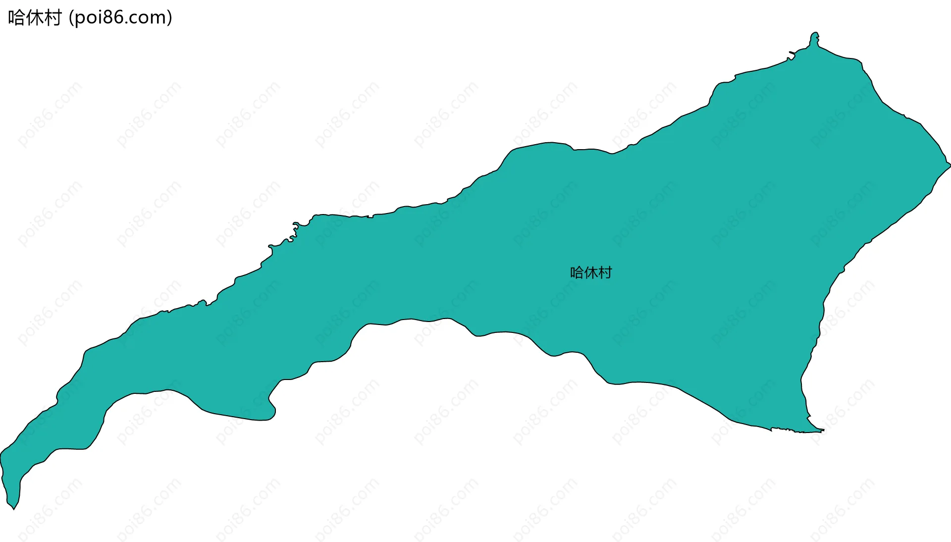 哈休村边界地图