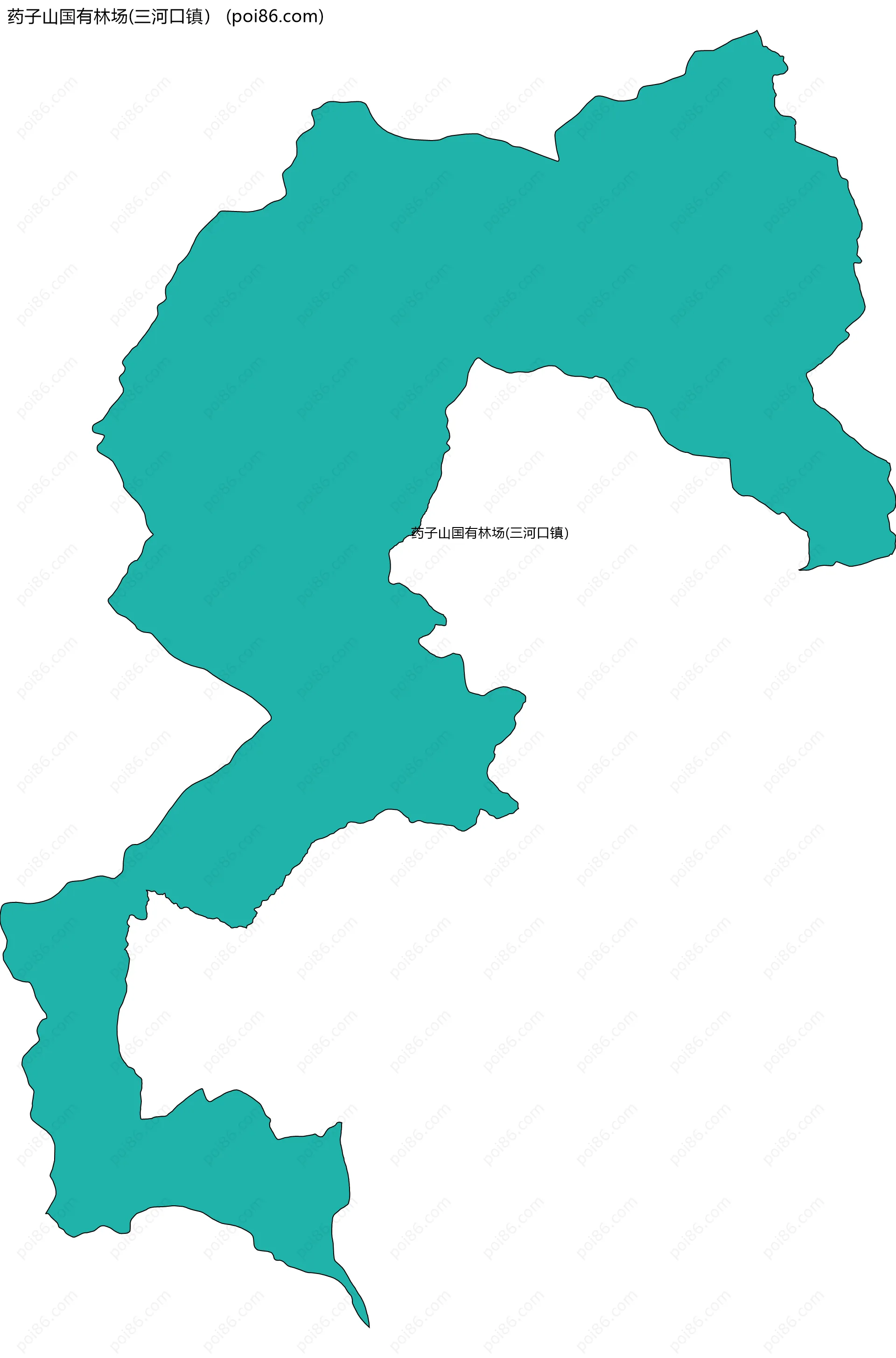 药子山国有林场(三河口镇）边界地图