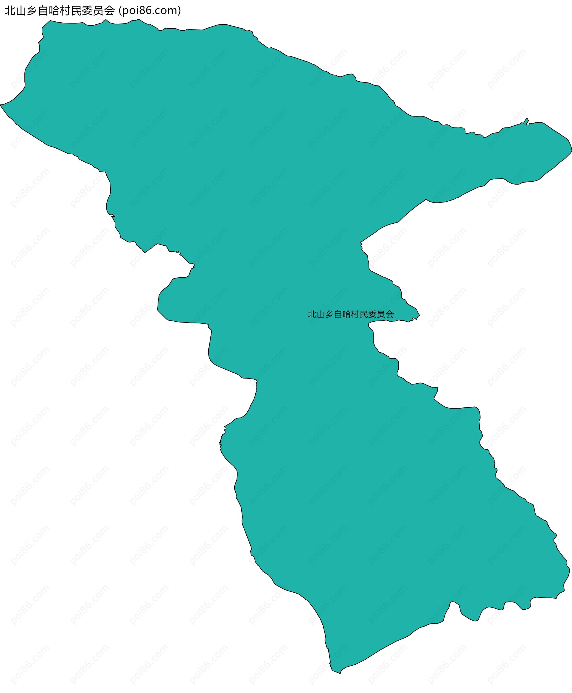 北山乡自哈村民委员会边界地图